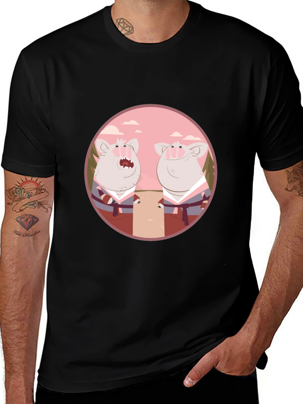 Funny Pig Karate T-Shirt
