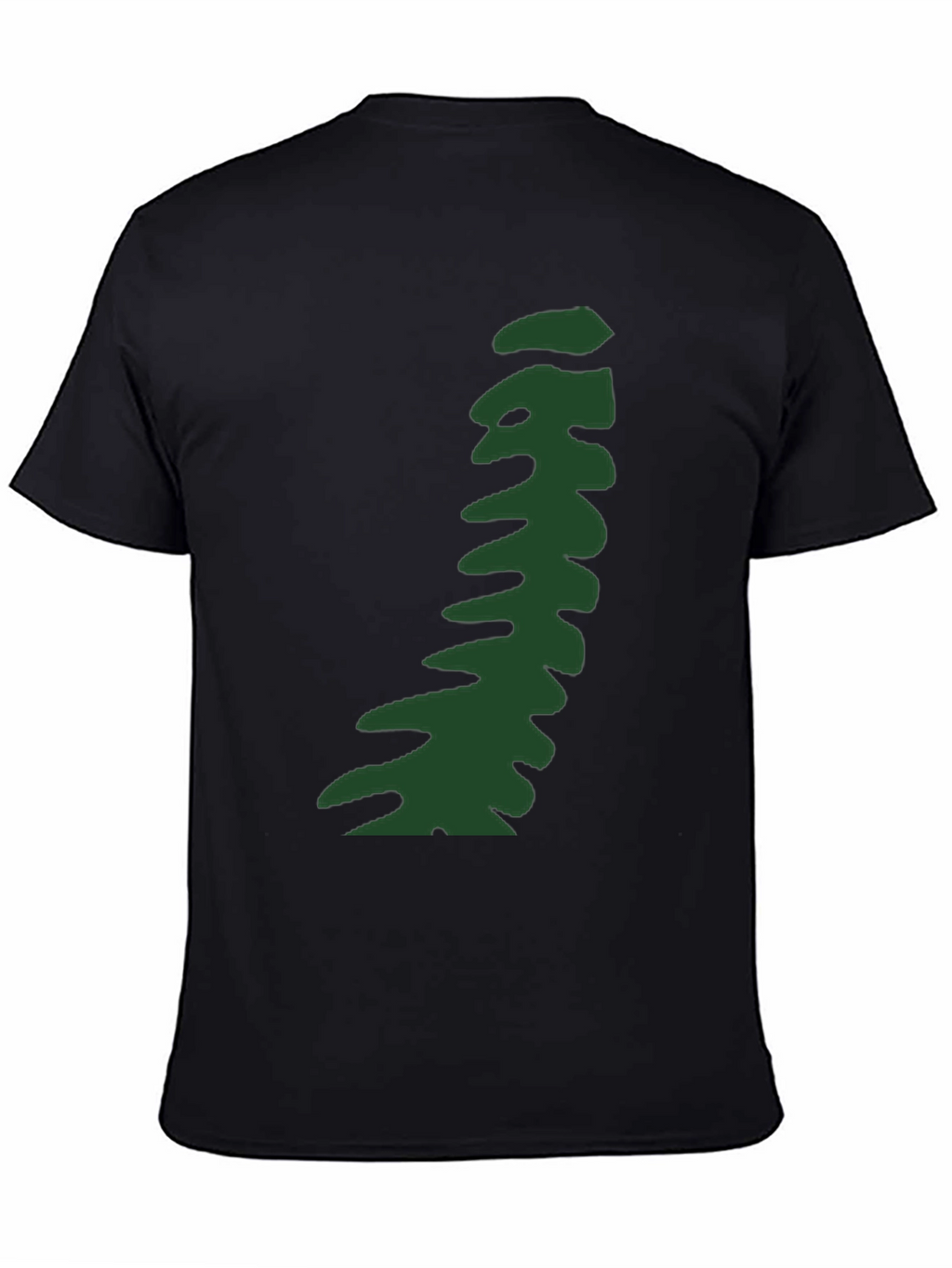 Abstract Green Pattern Black T-Shirt