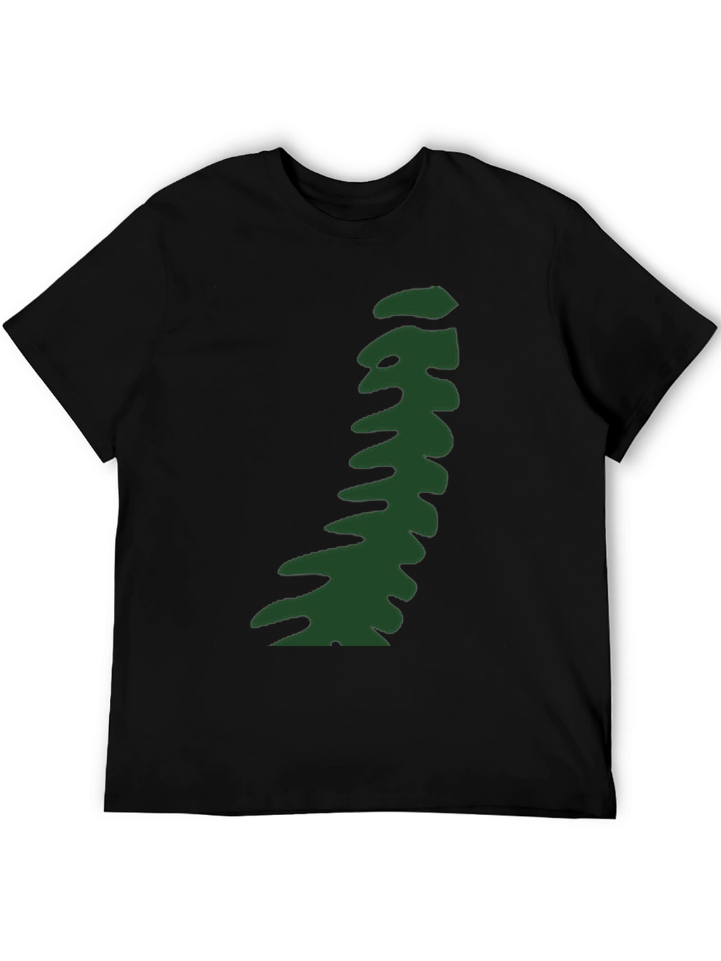 Abstract Green Pattern Black T-Shirt