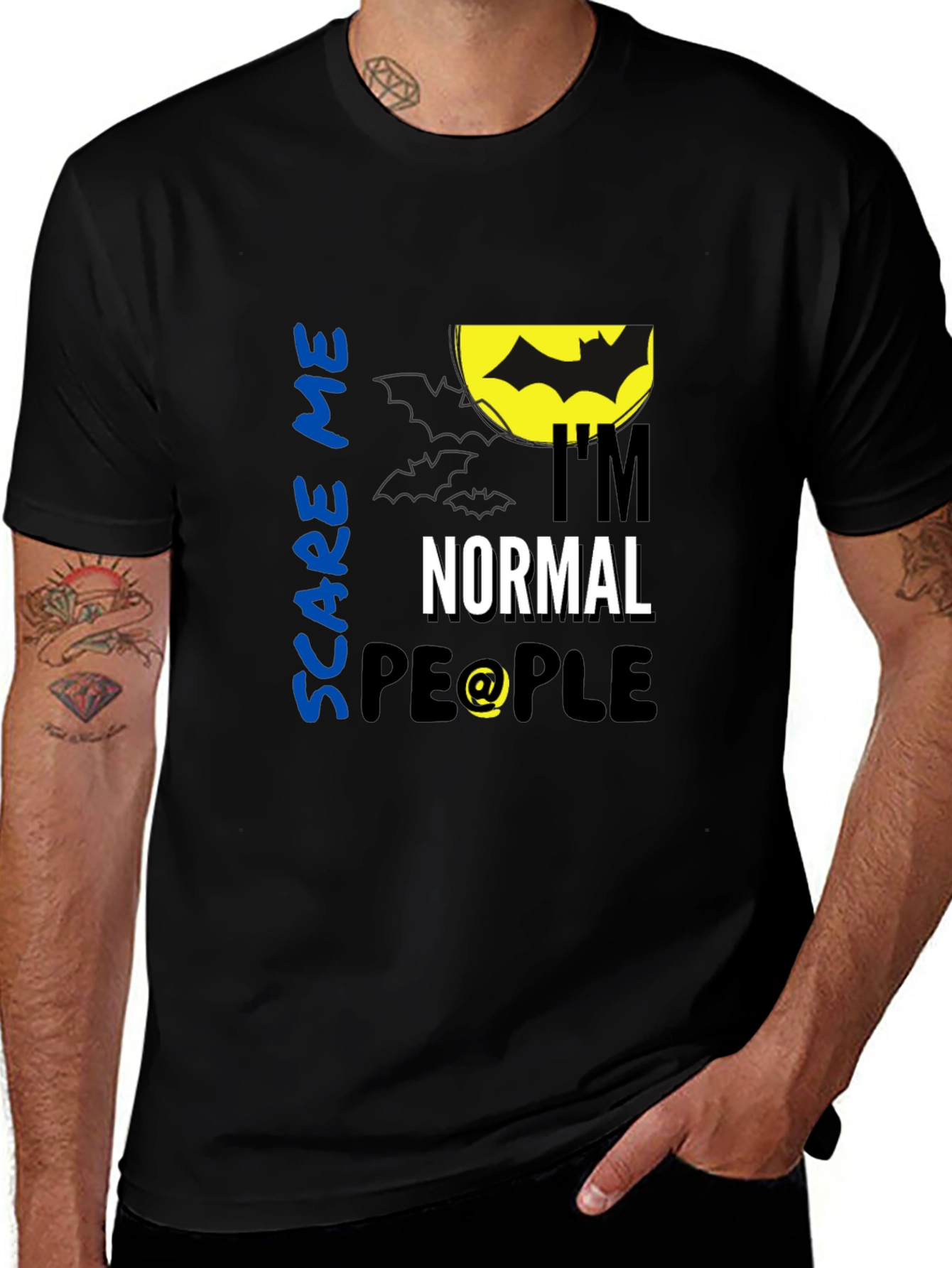 Scare Me Im Normal People Black T-Shirt
