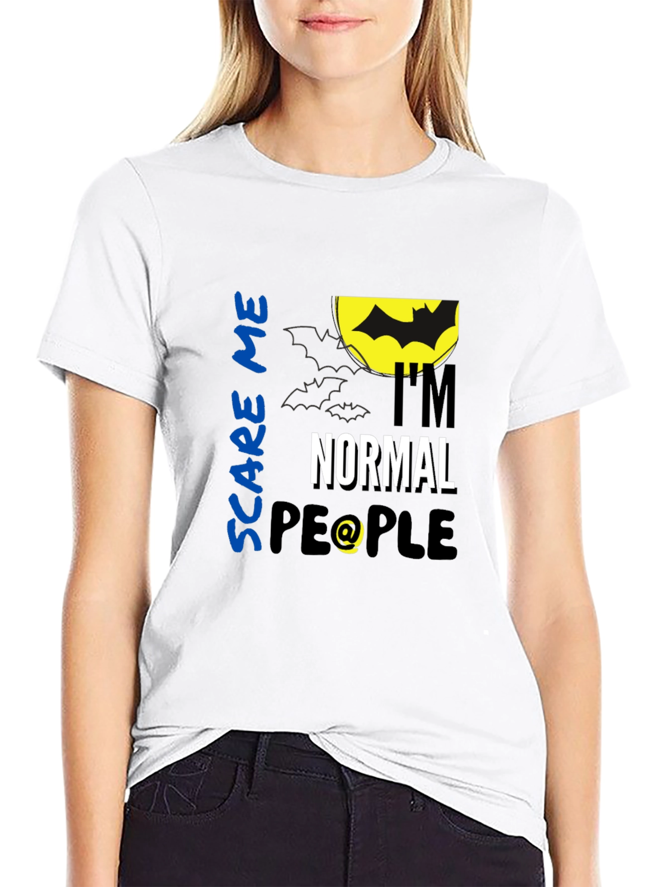 Scare Me Im Normal People Black T-Shirt