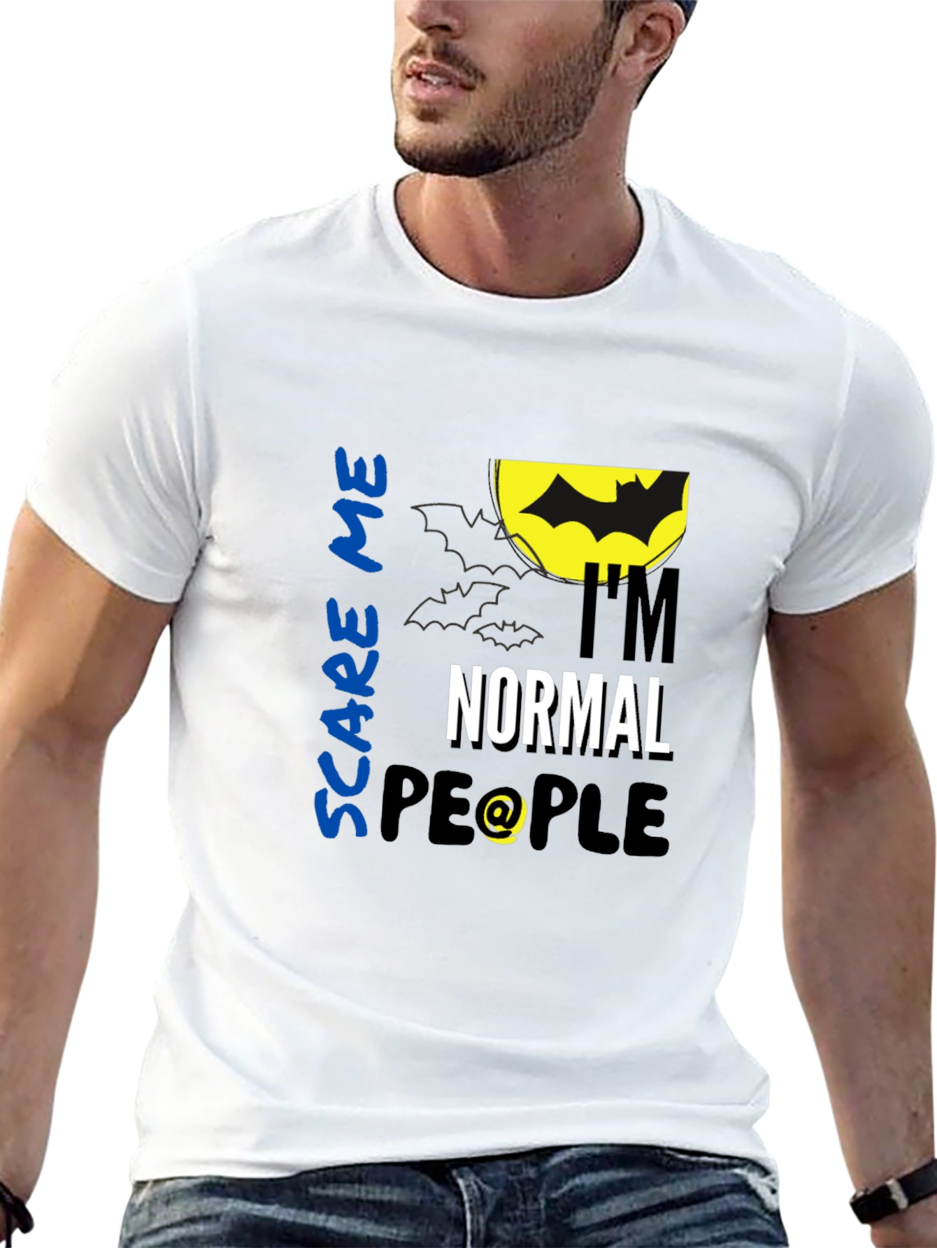 Scare Me Im Normal People Black T-Shirt