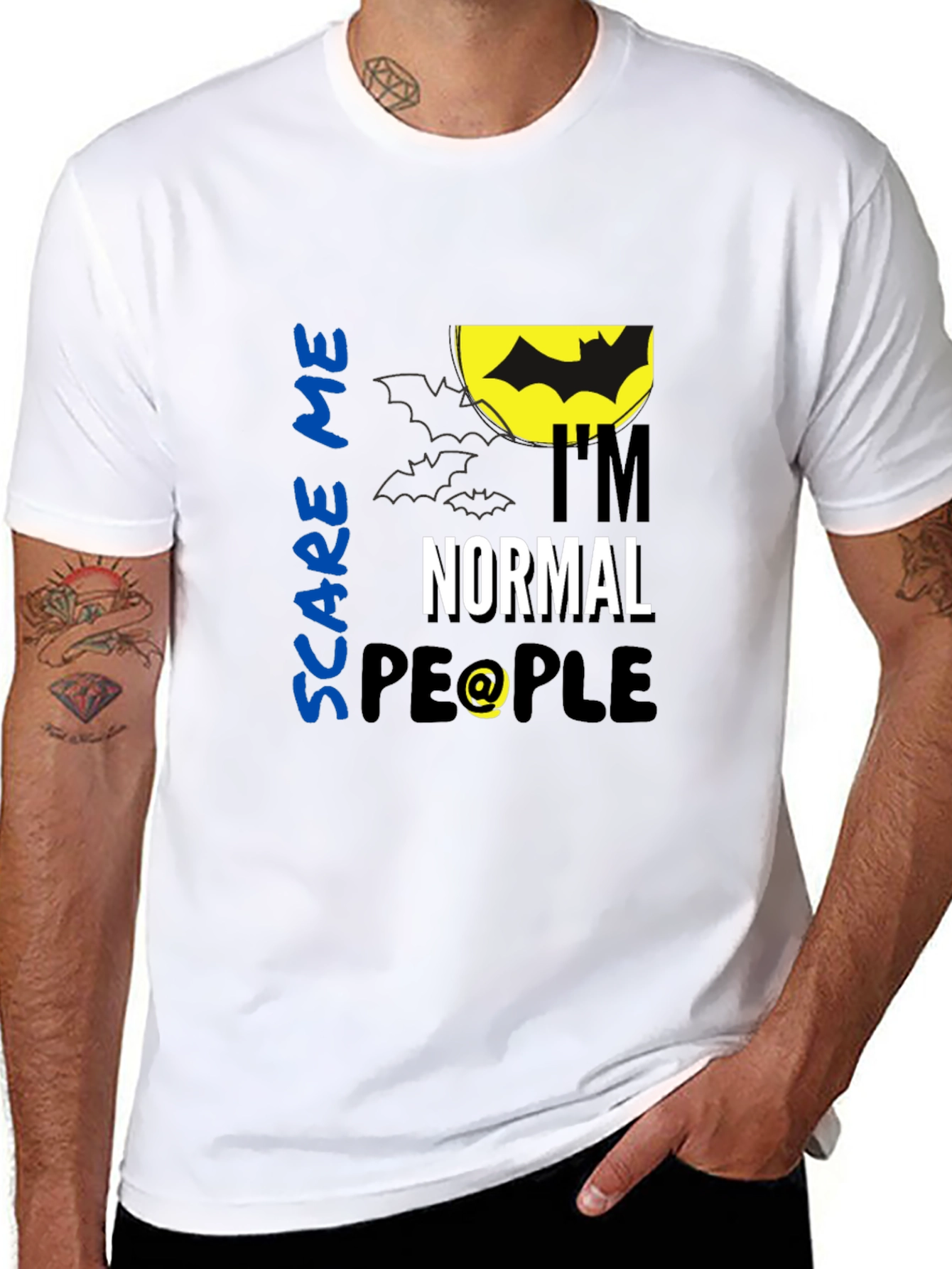 Scare Me Im Normal People Black T-Shirt