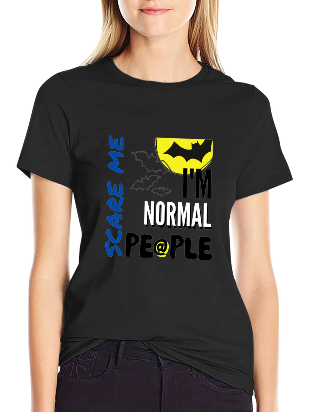 Scare Me Im Normal People Black T-Shirt