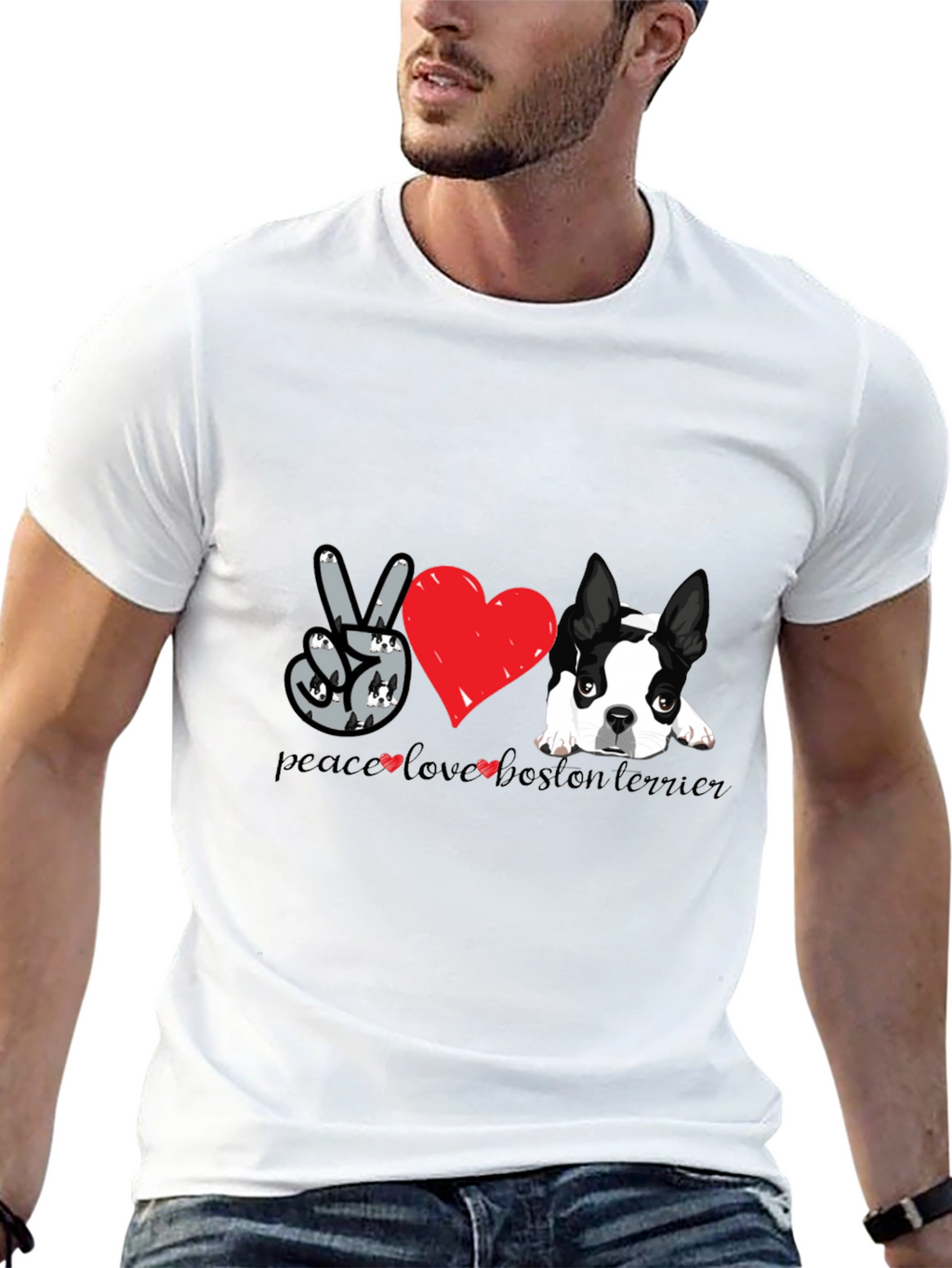 Peace Love Boston Terrier T-Shirt