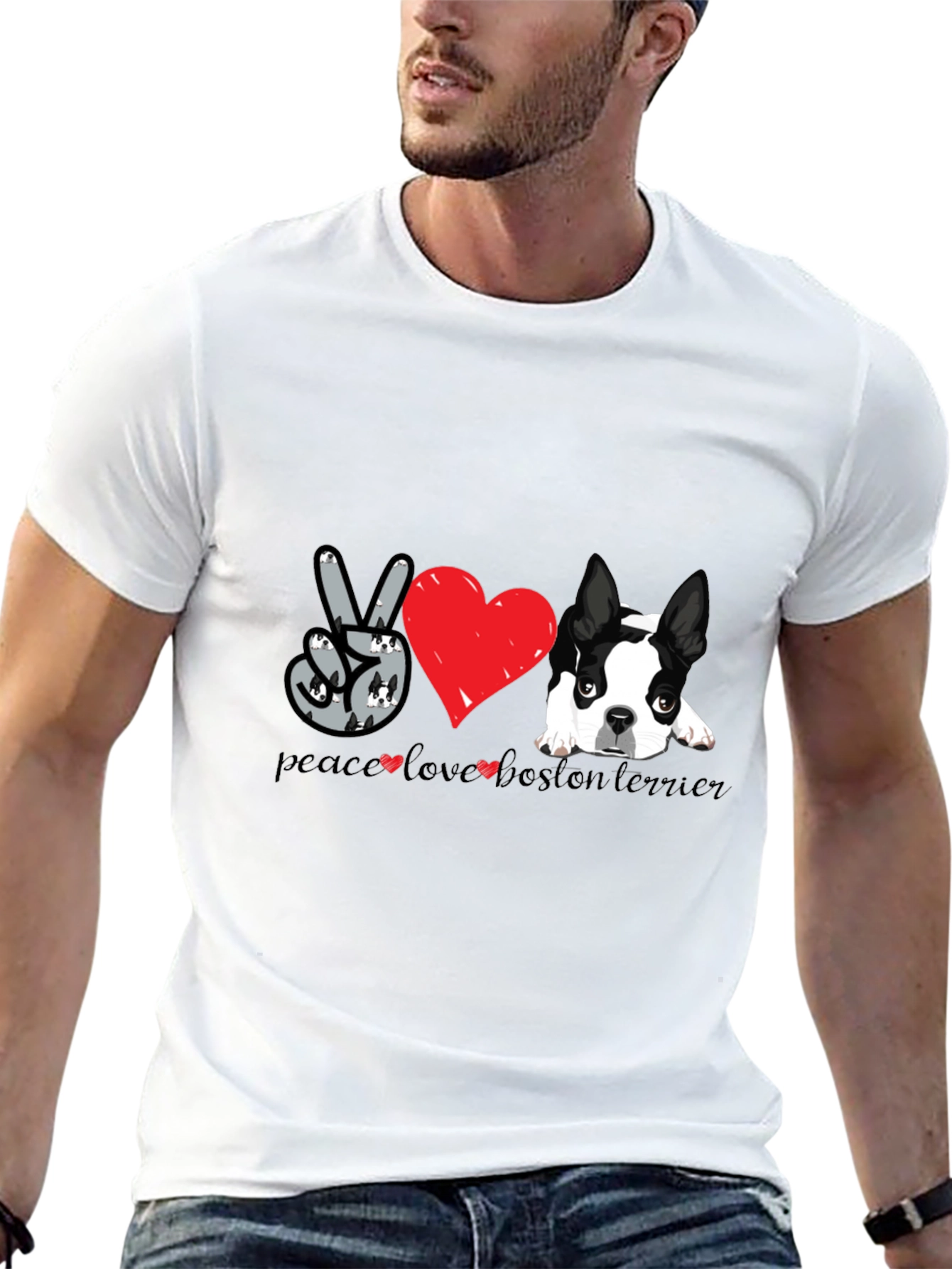 Peace Love Boston Terrier T-Shirt