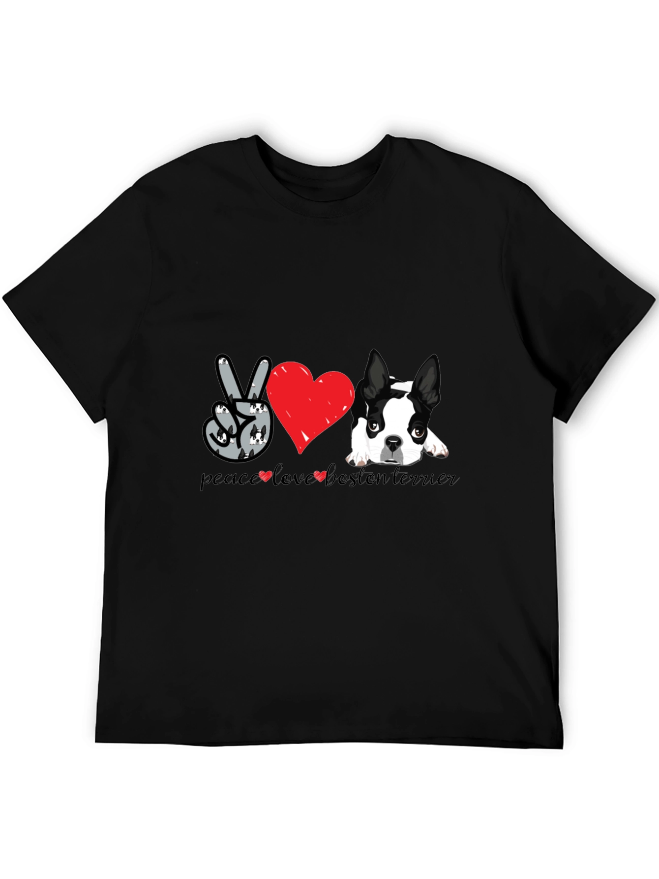 Peace Love Boston Terrier T-Shirt