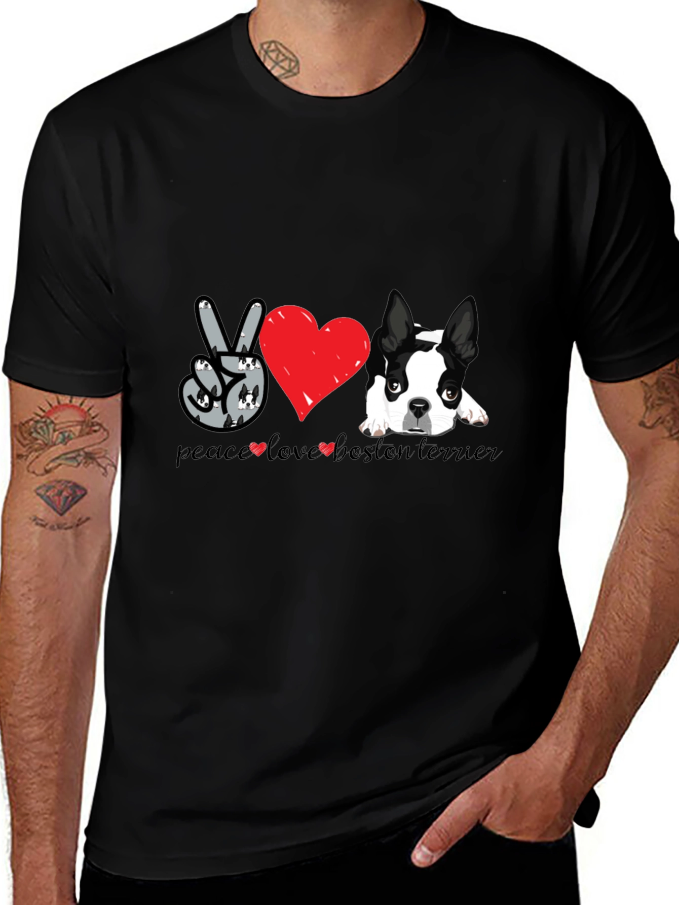 Peace Love Boston Terrier T-Shirt