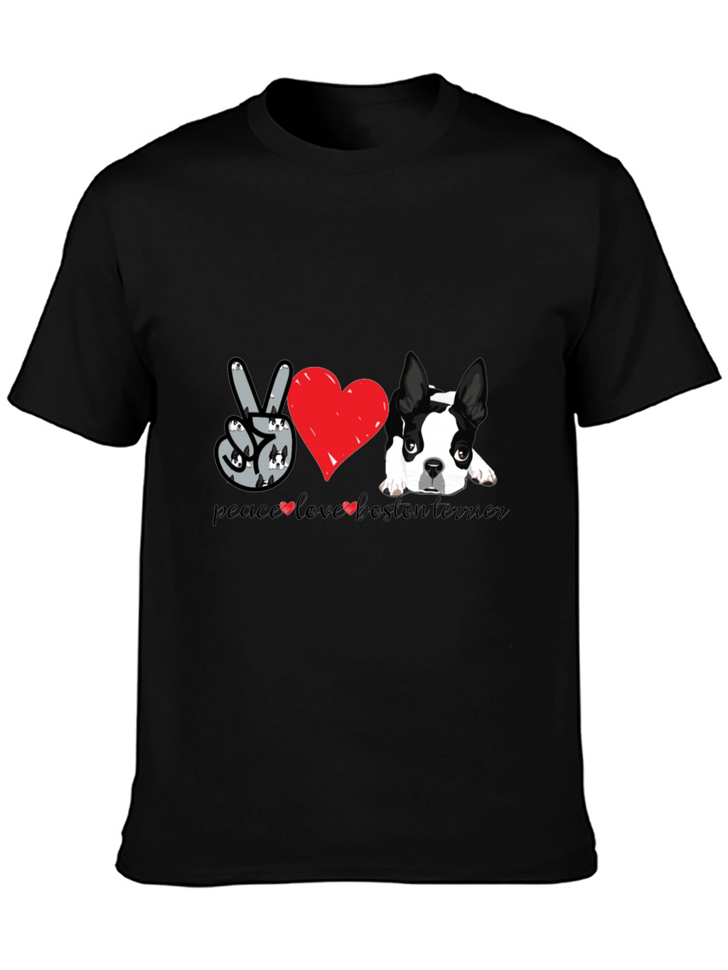 Peace Love Boston Terrier T-Shirt