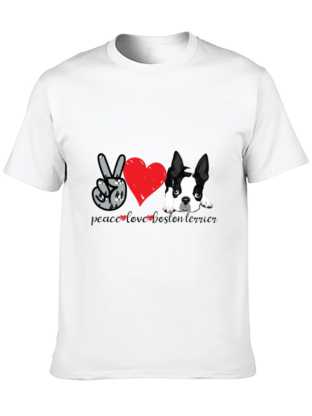 Peace Love Boston Terrier T-Shirt