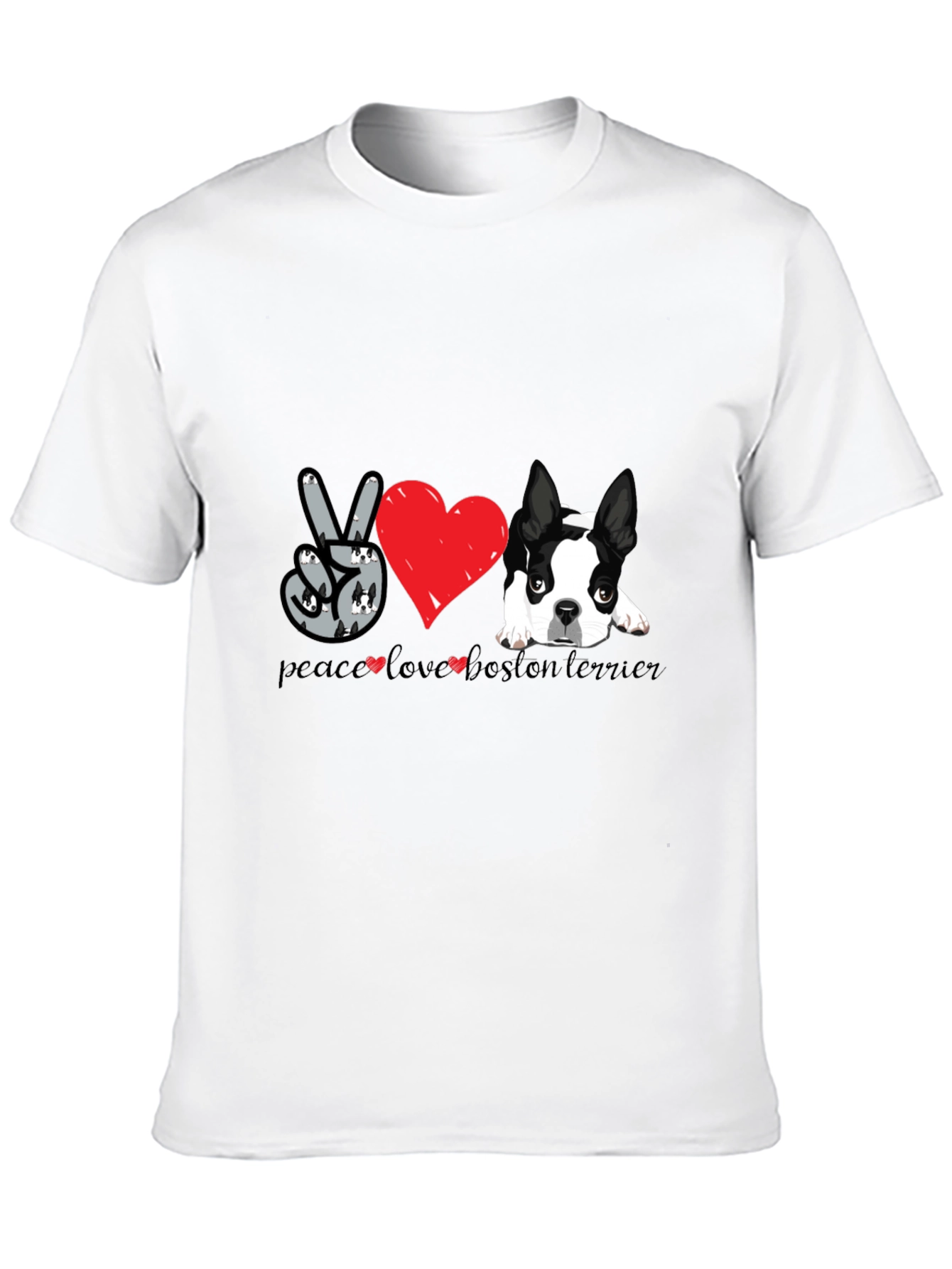 Peace Love Boston Terrier T-Shirt