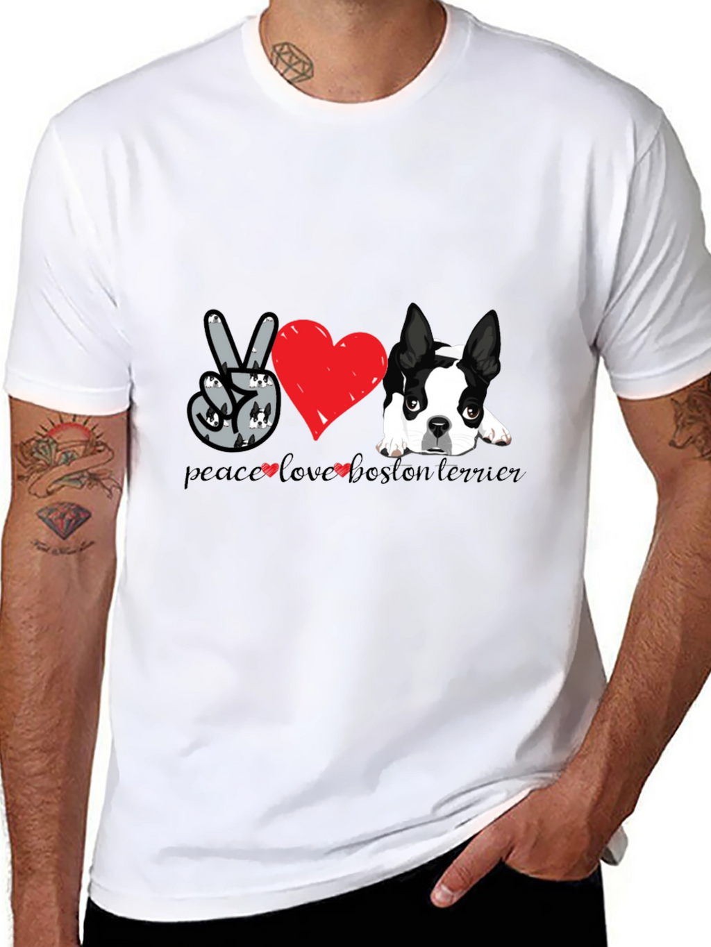 Peace Love Boston Terrier T-Shirt
