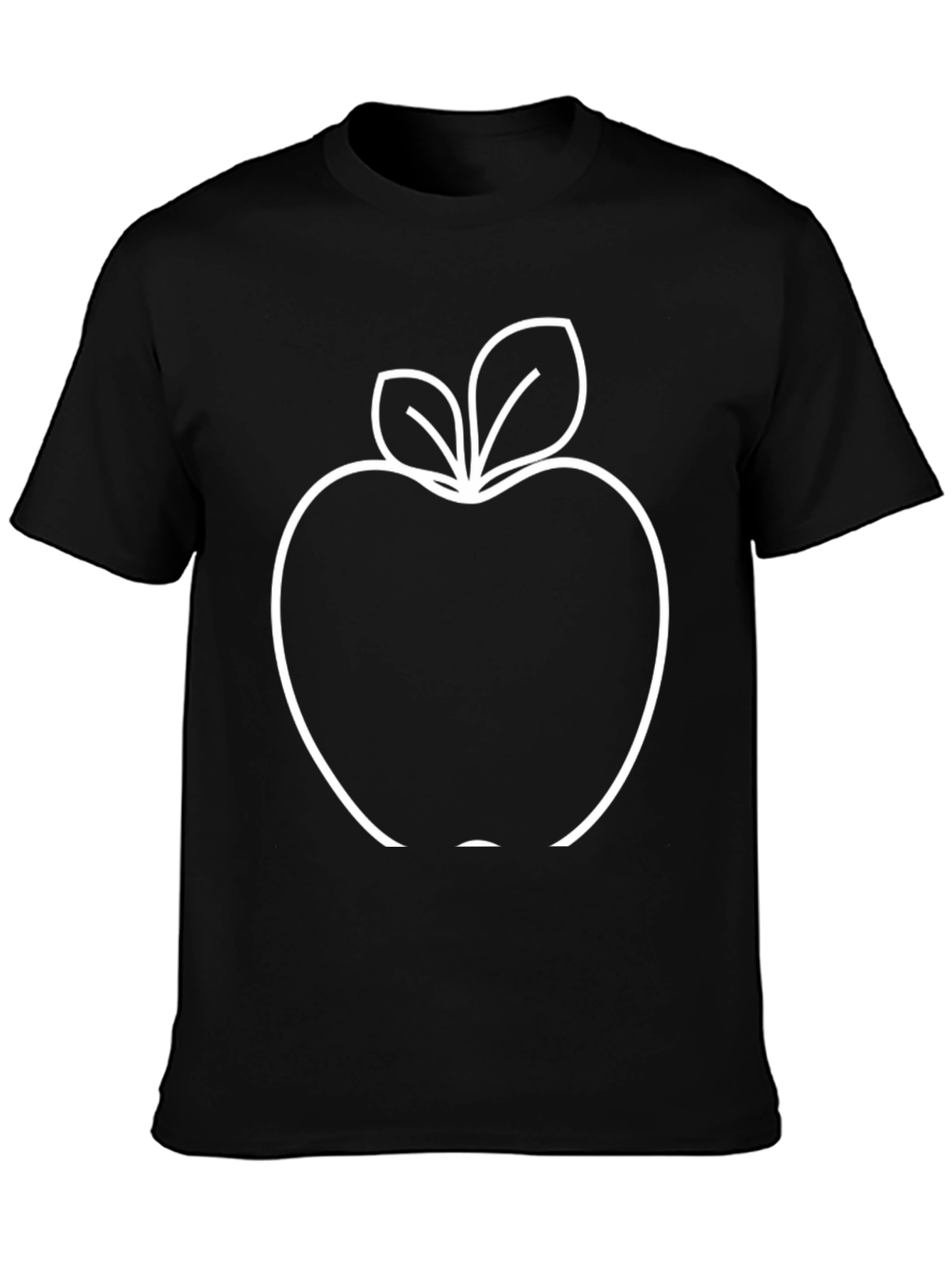 Black Apple Outline Graphic T-Shirt