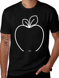 Black Apple Outline Graphic T-Shirt