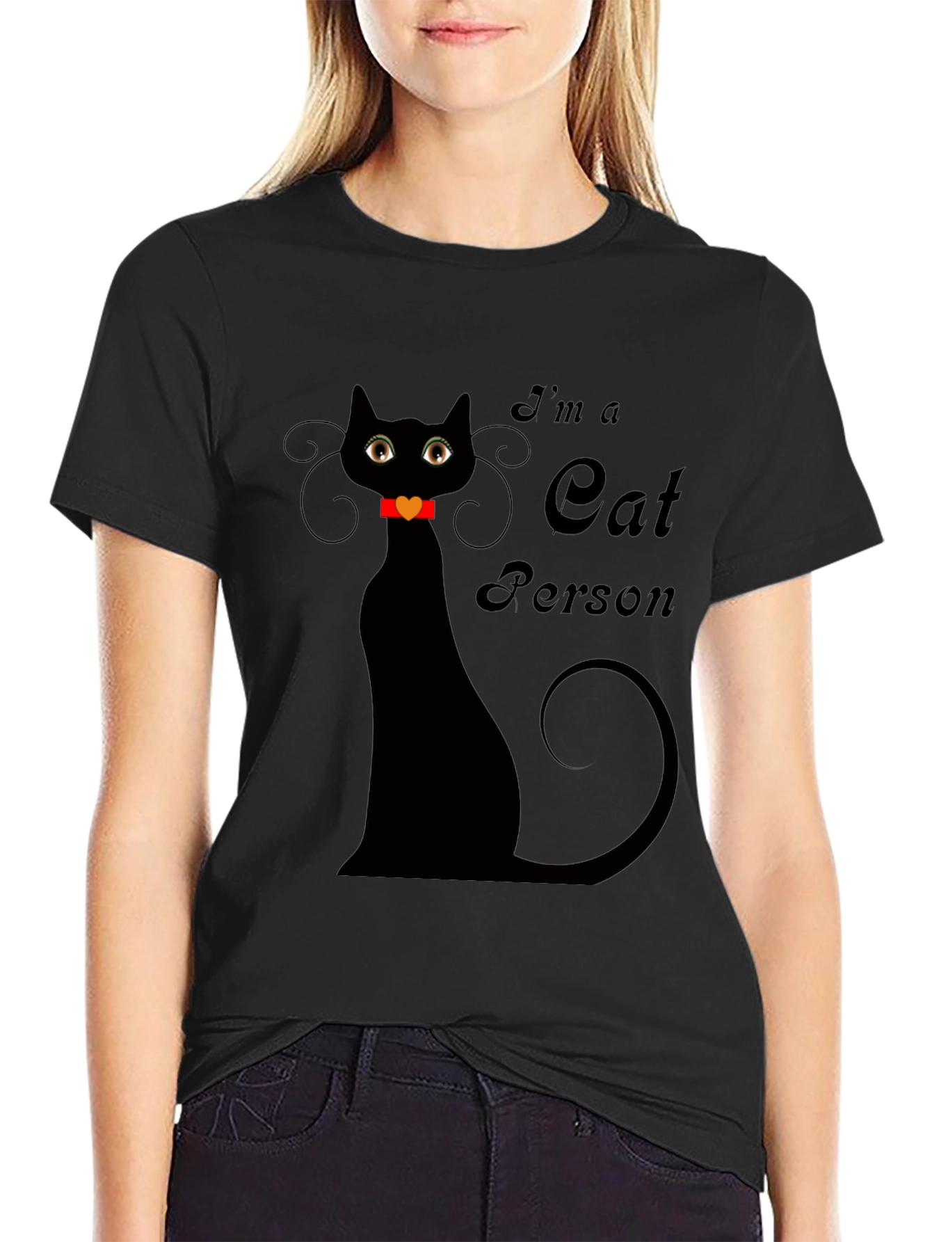 Im a Cat Person Black T-Shirt