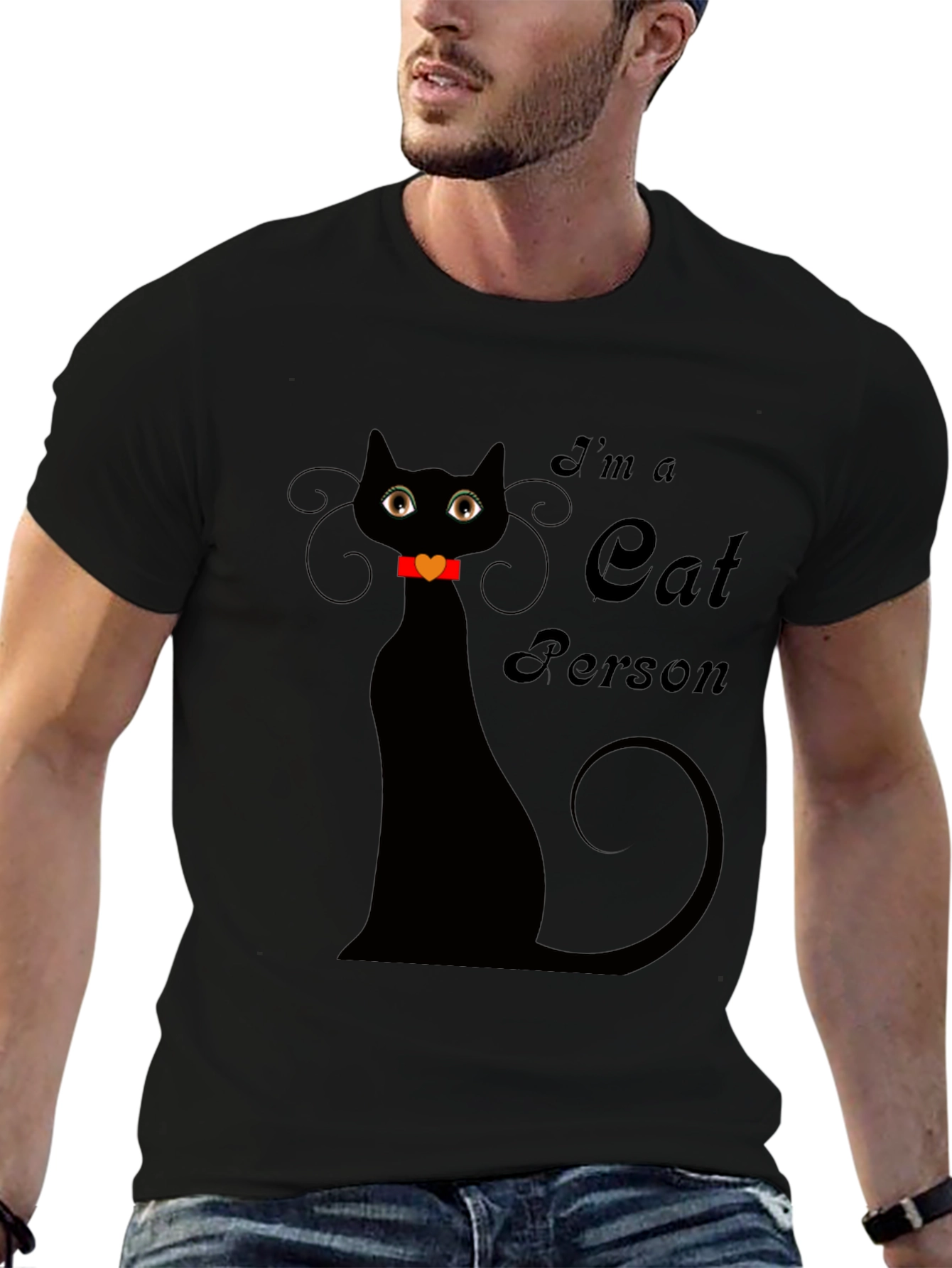 Im a Cat Person Black T-Shirt