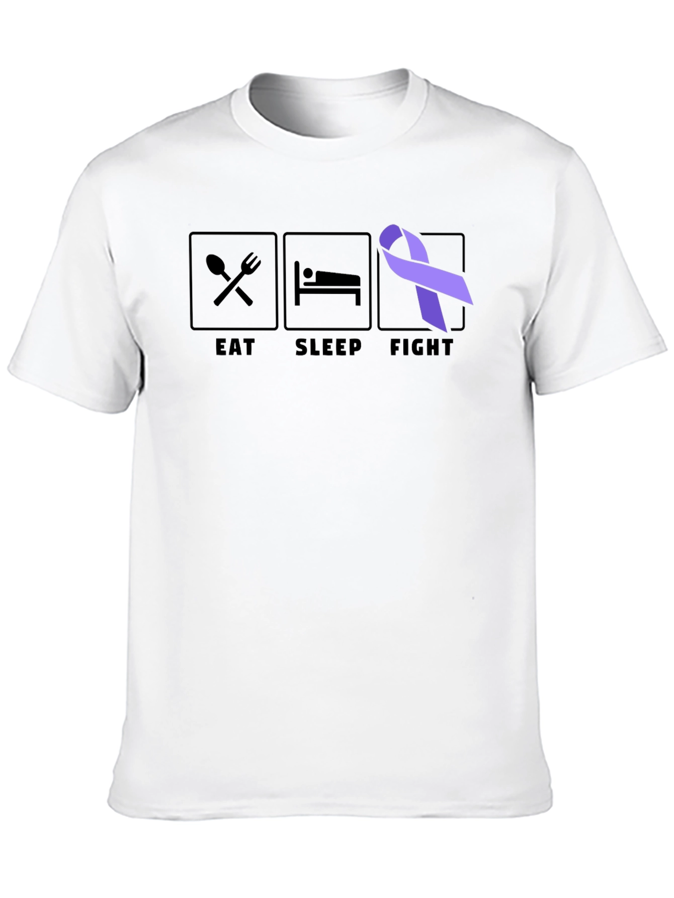 Eat Sleep Fight T-Shirt Cancer Awareness Tee