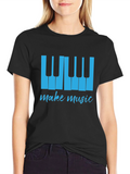 Make Music Tee - Piano Keys Graphic T-Shirt
