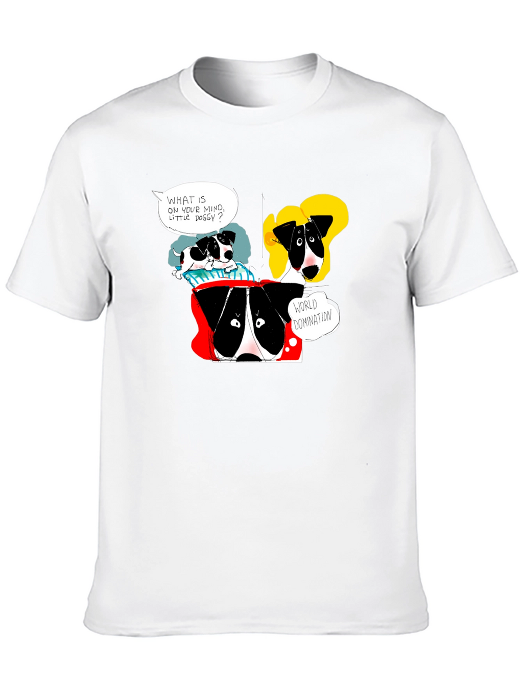 Funny Dog World Domination Graphic T-Shirt