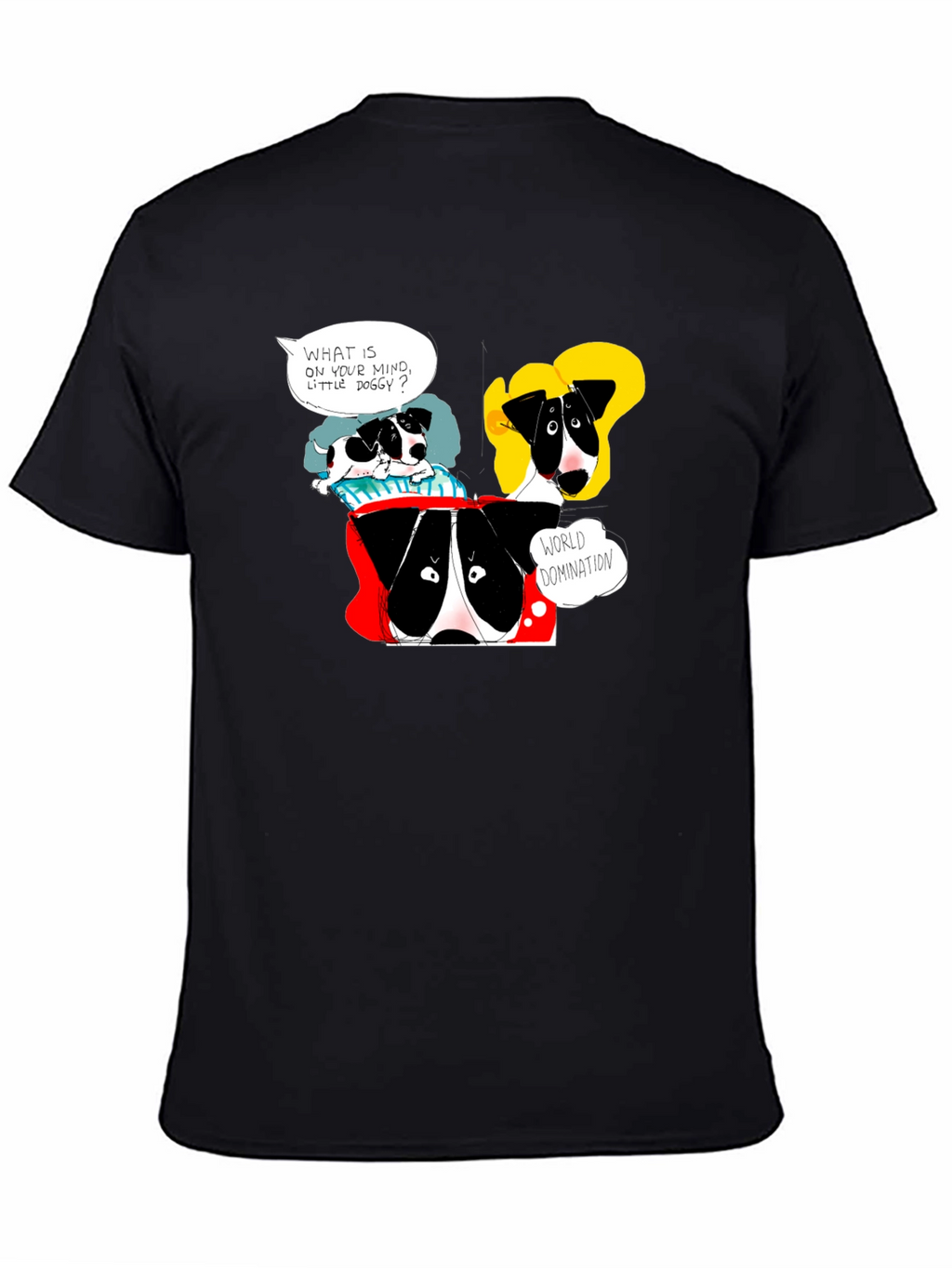 Funny Dog World Domination Graphic T-Shirt