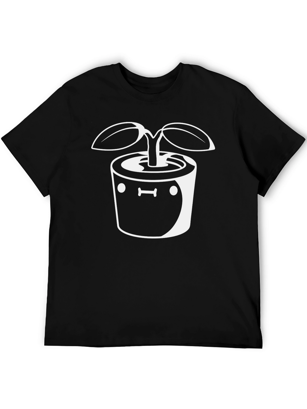 Plant Pot Graphic Tee - Black Cotton Casual Shirt
