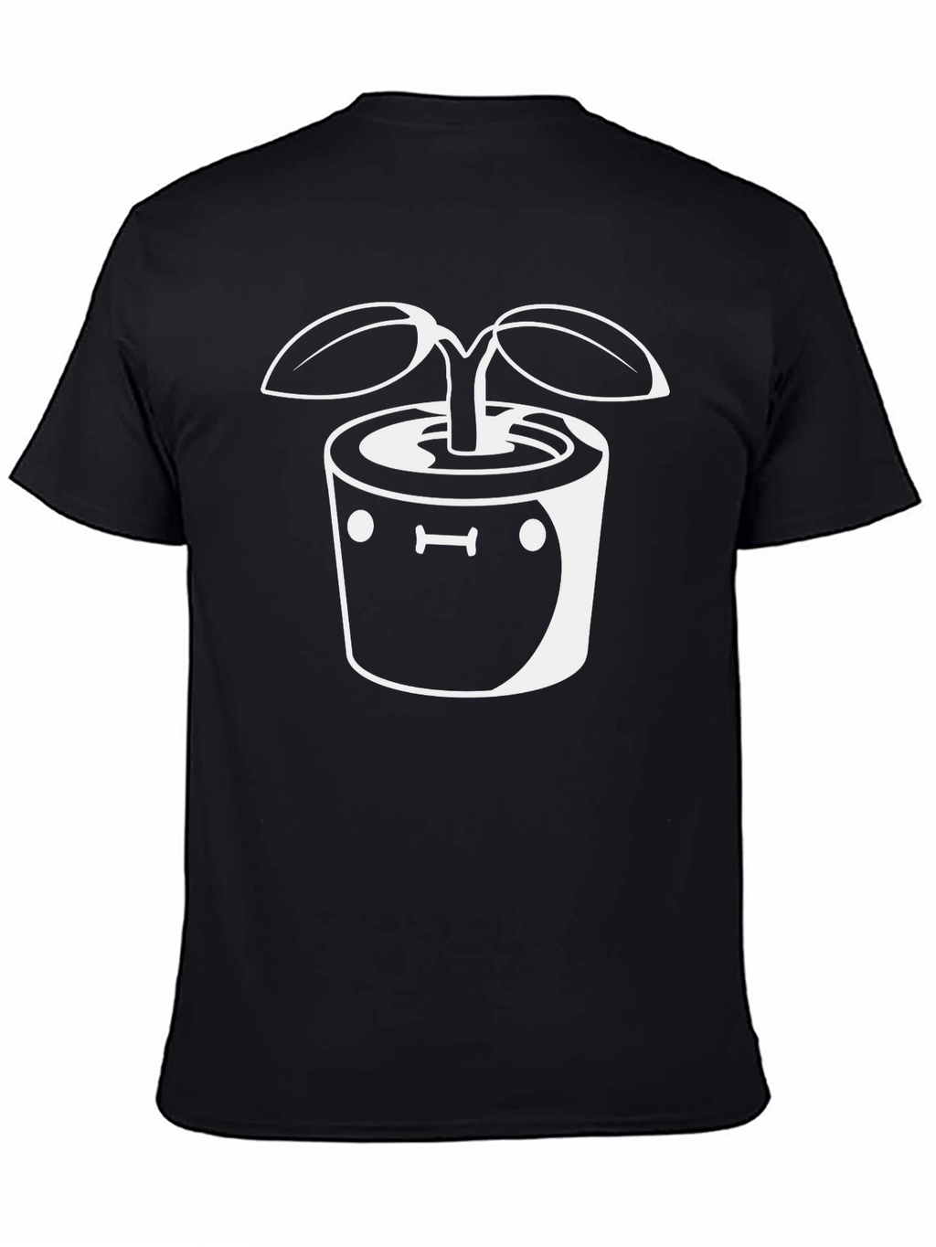 Plant Pot Graphic Tee - Black Cotton Casual Shirt