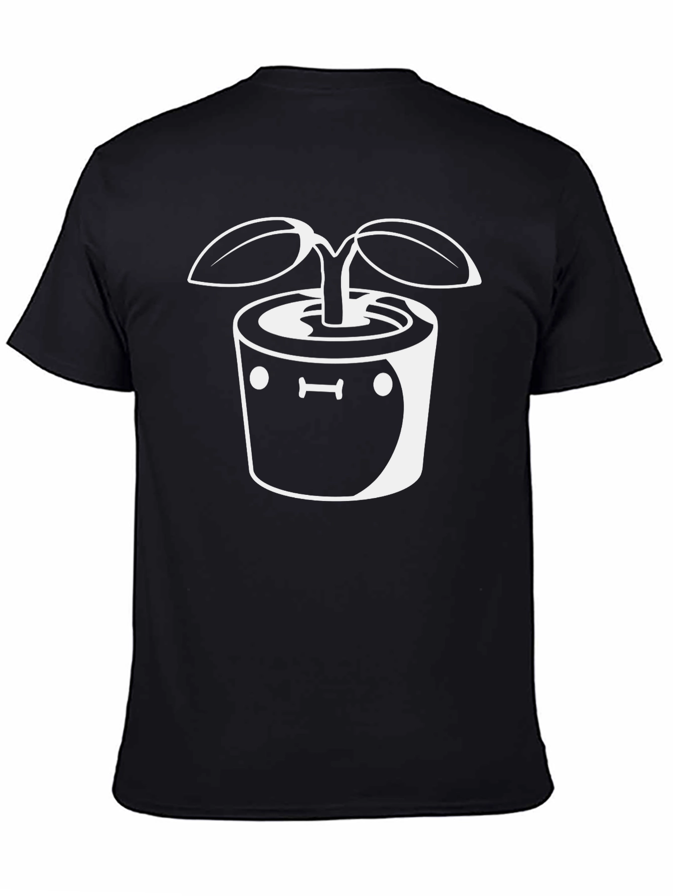 Plant Pot Graphic Tee - Black Cotton Casual Shirt