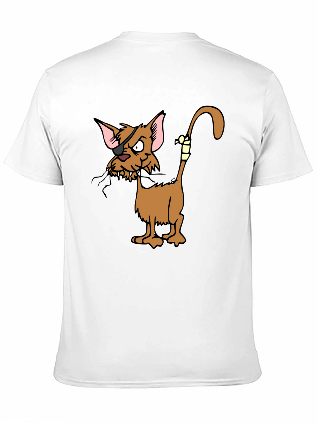 Pirate Cat Cartoon Graphic Black T-Shirt