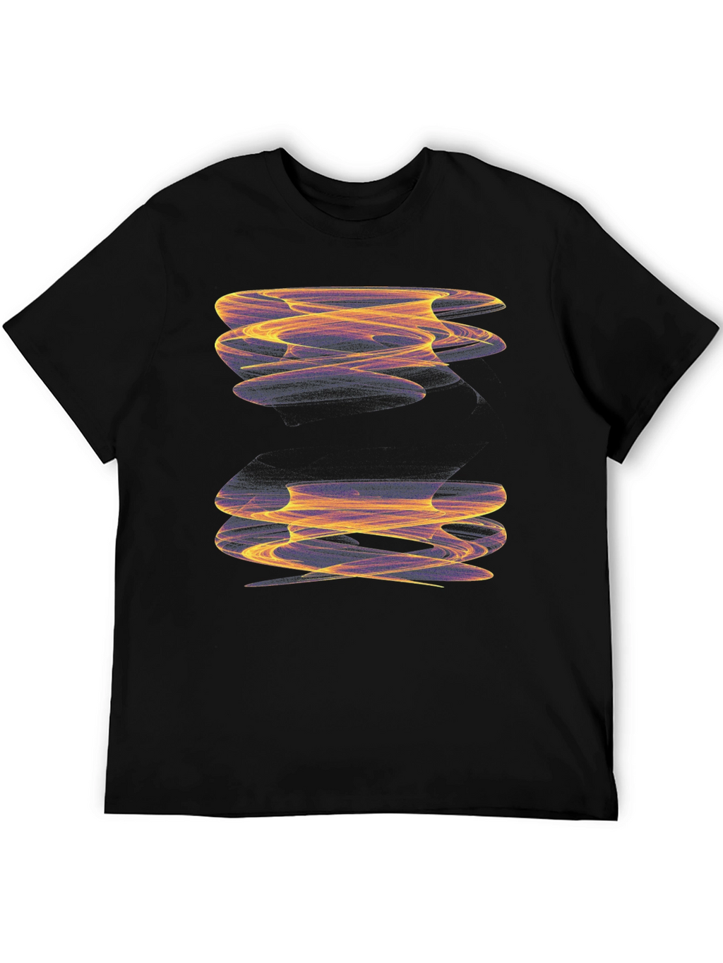 Abstract Swirl Graphic Black T-Shirt