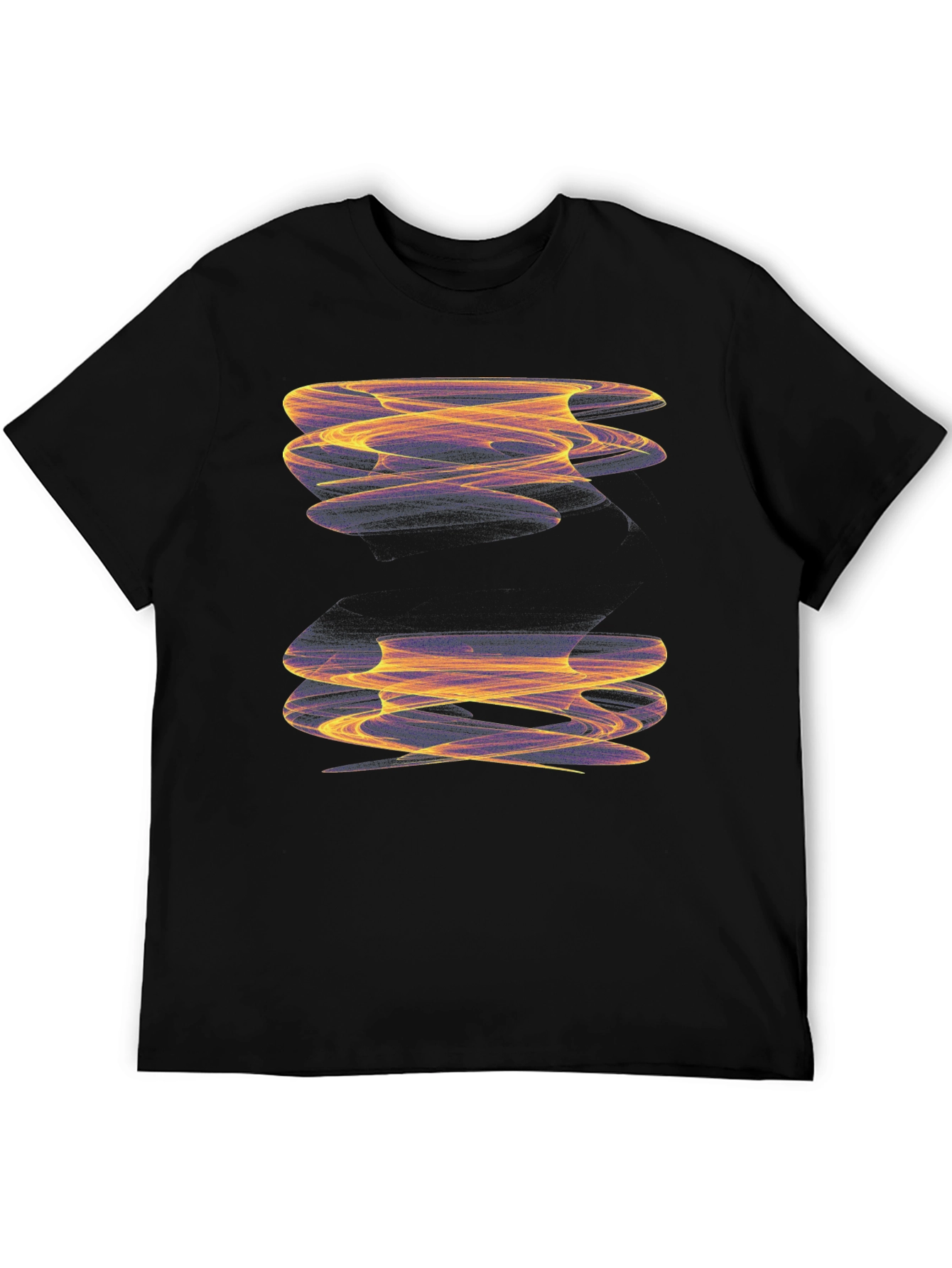 Abstract Swirl Graphic Black T-Shirt