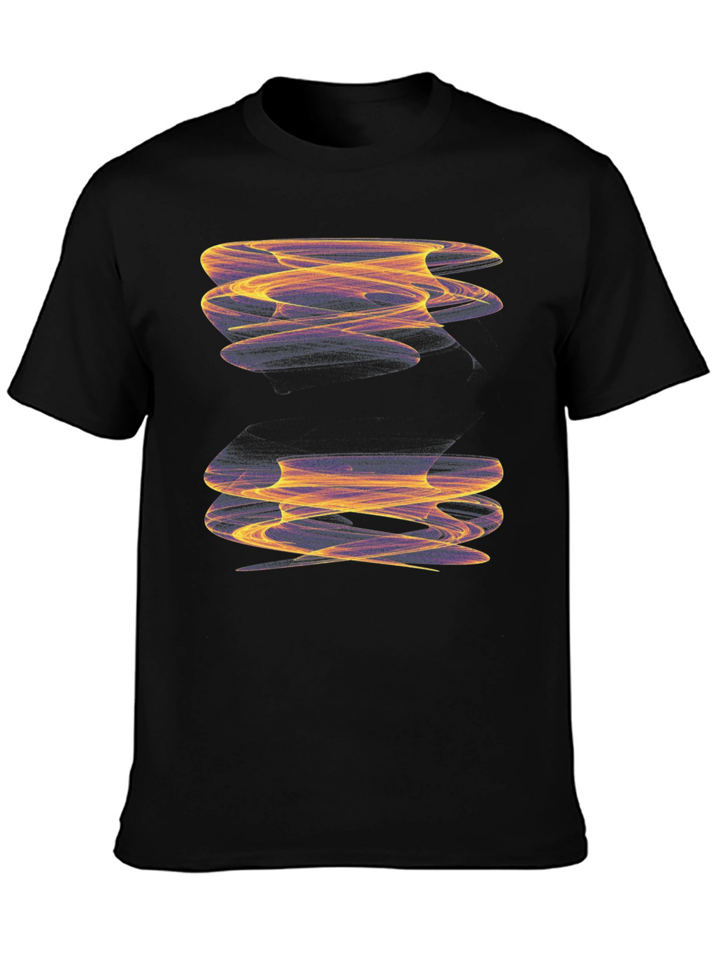 Abstract Swirl Graphic Black T-Shirt