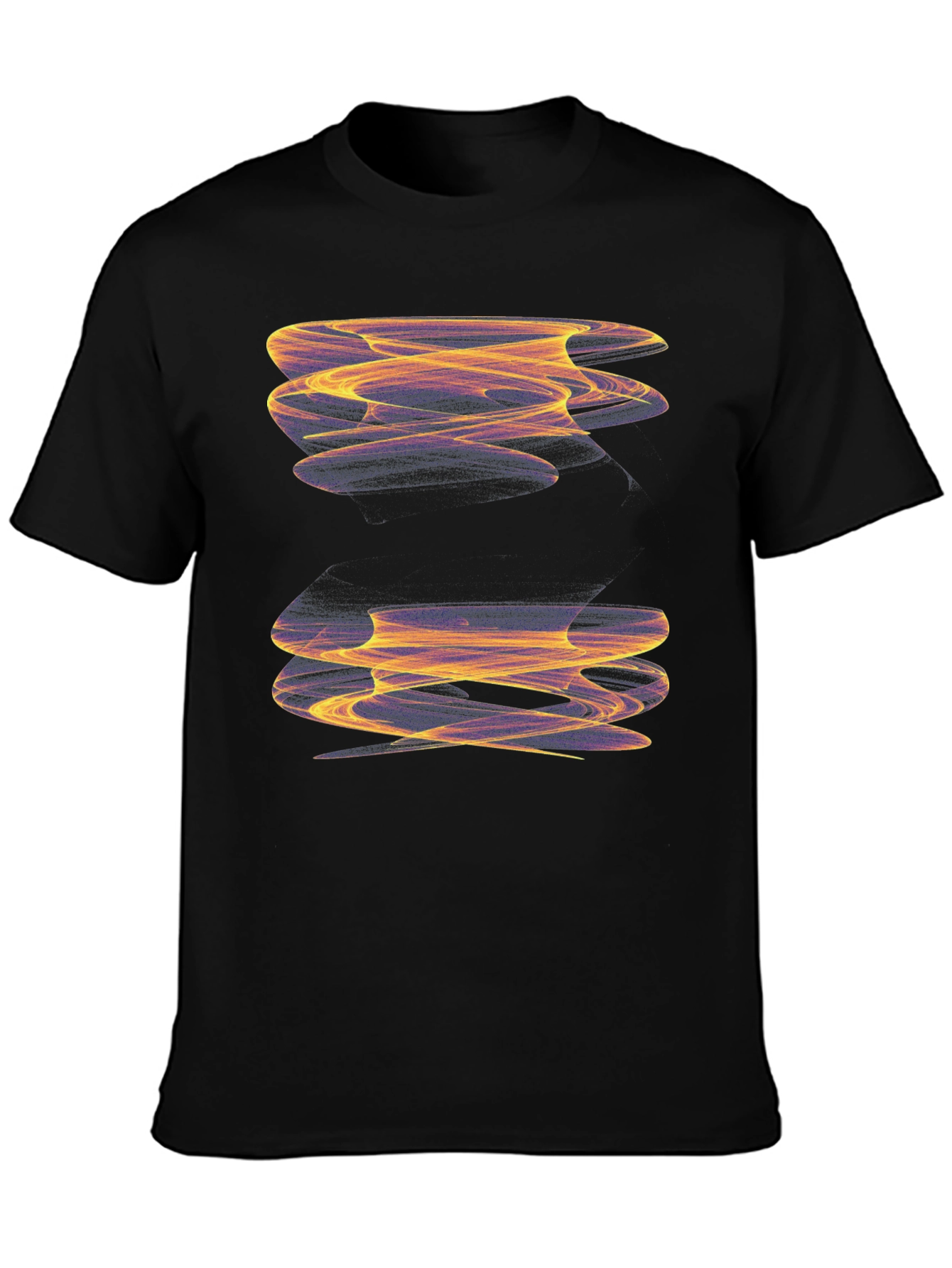 Abstract Swirl Graphic Black T-Shirt