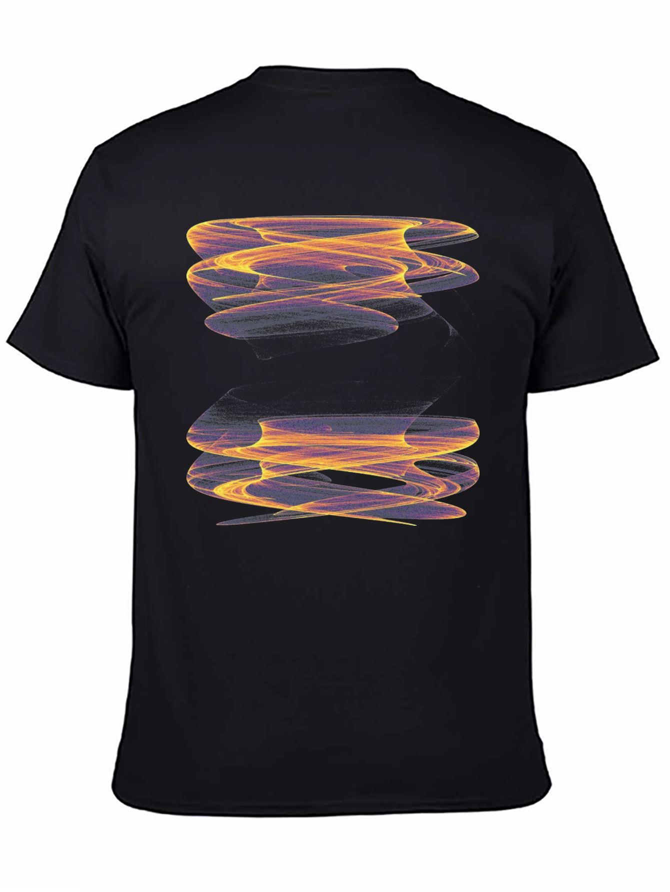 Abstract Swirl Graphic Black T-Shirt