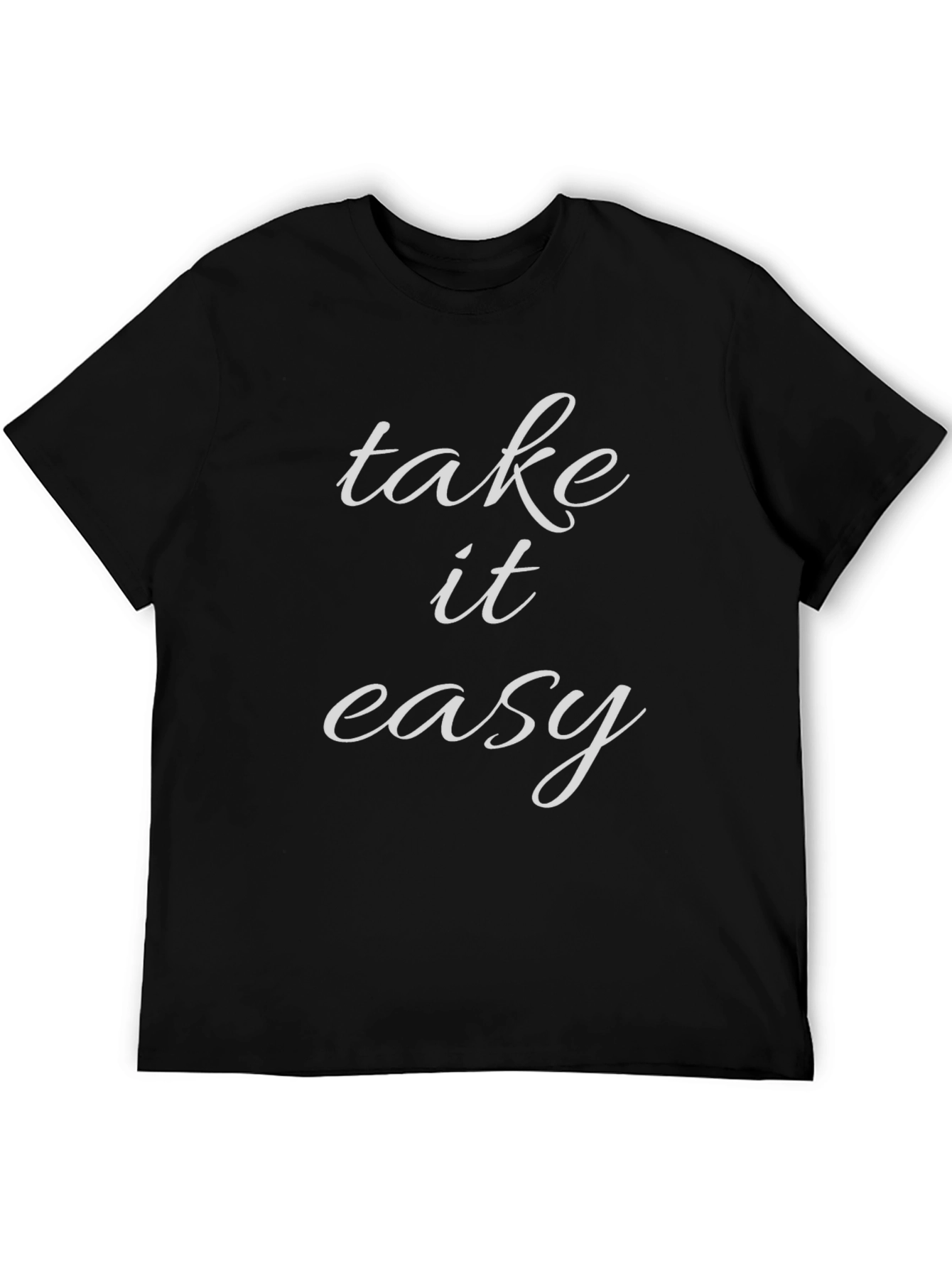Take It Easy Graphic Tee - Black Cotton T-Shirt