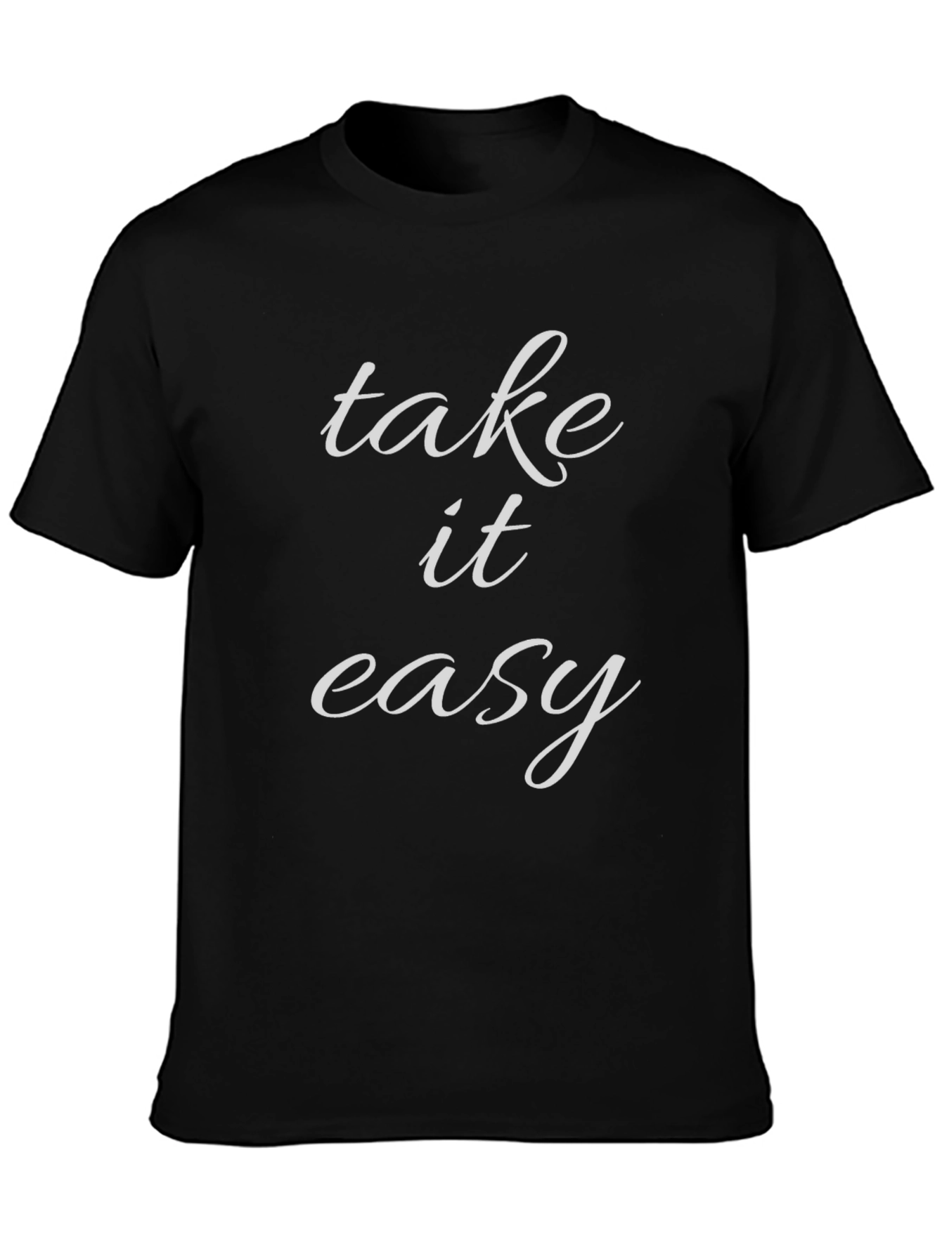 Take It Easy Graphic Tee - Black Cotton T-Shirt