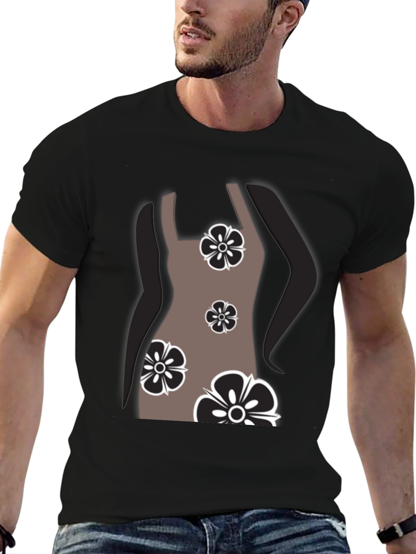 Floral Dress Graphic T-Shirt - Stylish Casual Wear