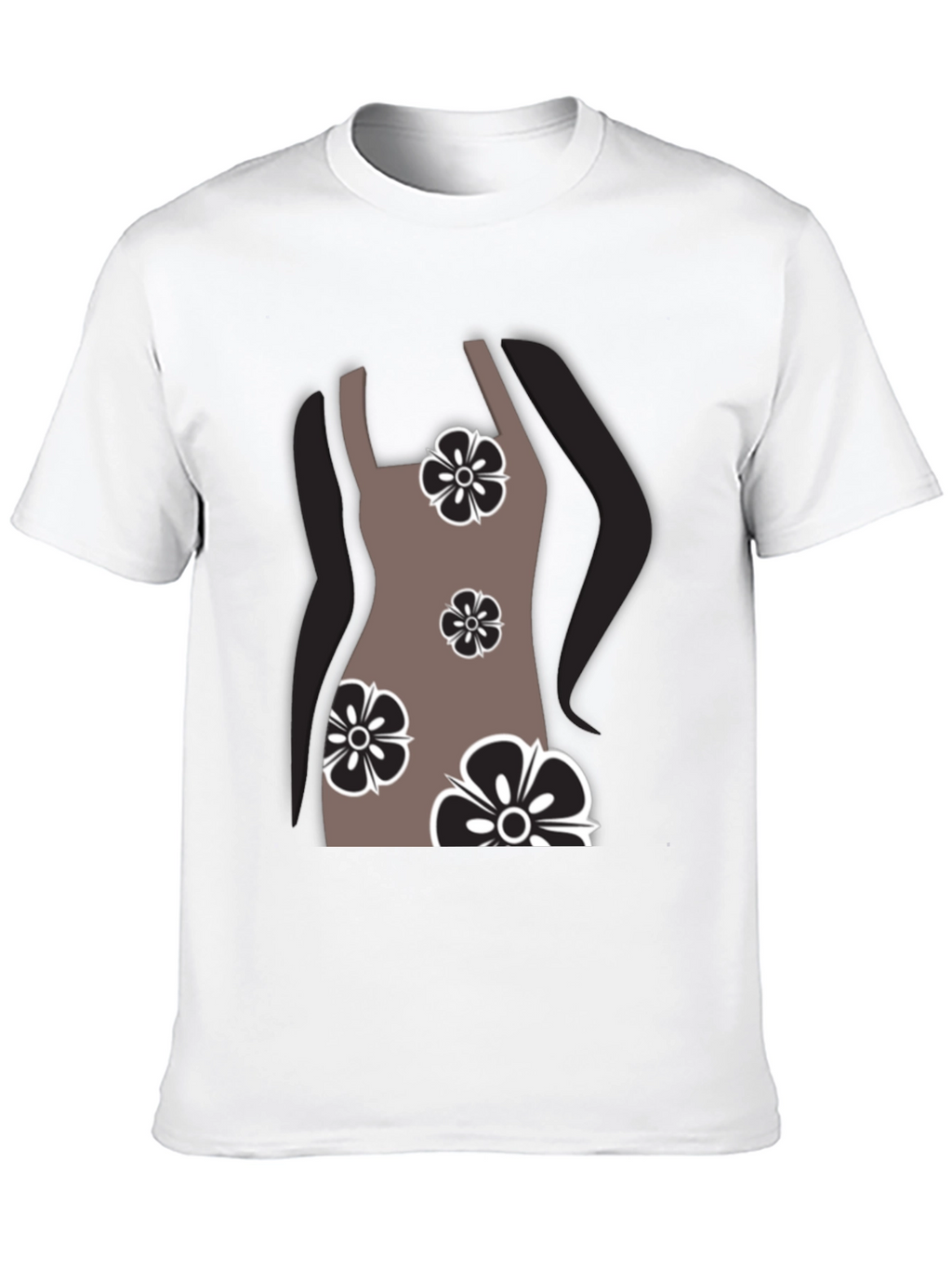 Floral Dress Graphic T-Shirt - Stylish Casual Wear