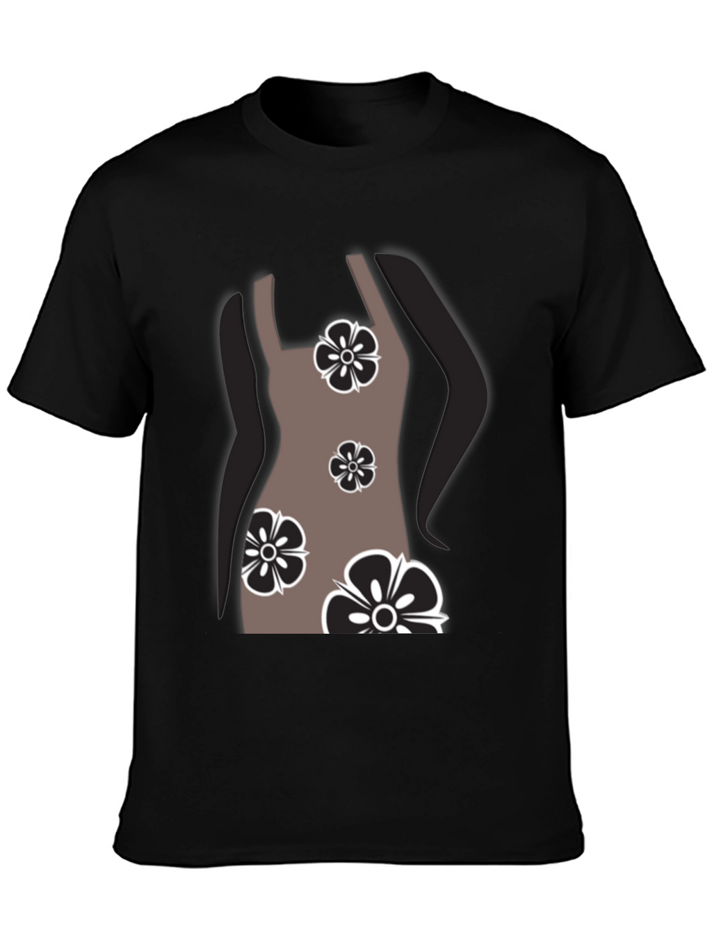 Floral Dress Graphic T-Shirt - Stylish Casual Wear