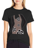 Floral Dress Graphic T-Shirt - Stylish Casual Wear