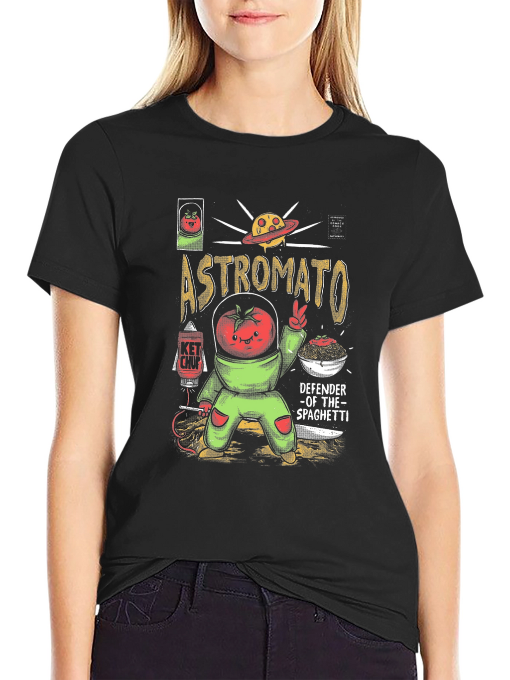 Astromato T-Shirt: Defender of Spaghetti