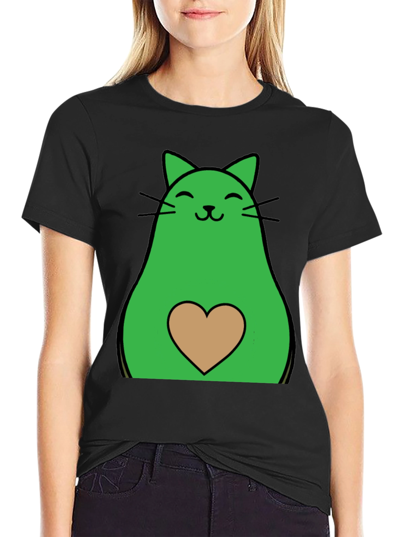 Avocado Cat Graphic Tee - Cute & Unique!
