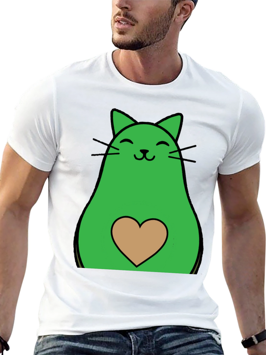 Avocado Cat Graphic Tee - Cute & Unique!