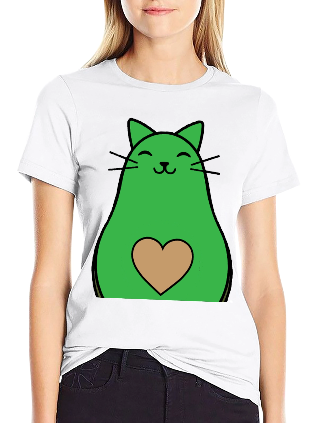 Avocado Cat Graphic Tee - Cute & Unique!