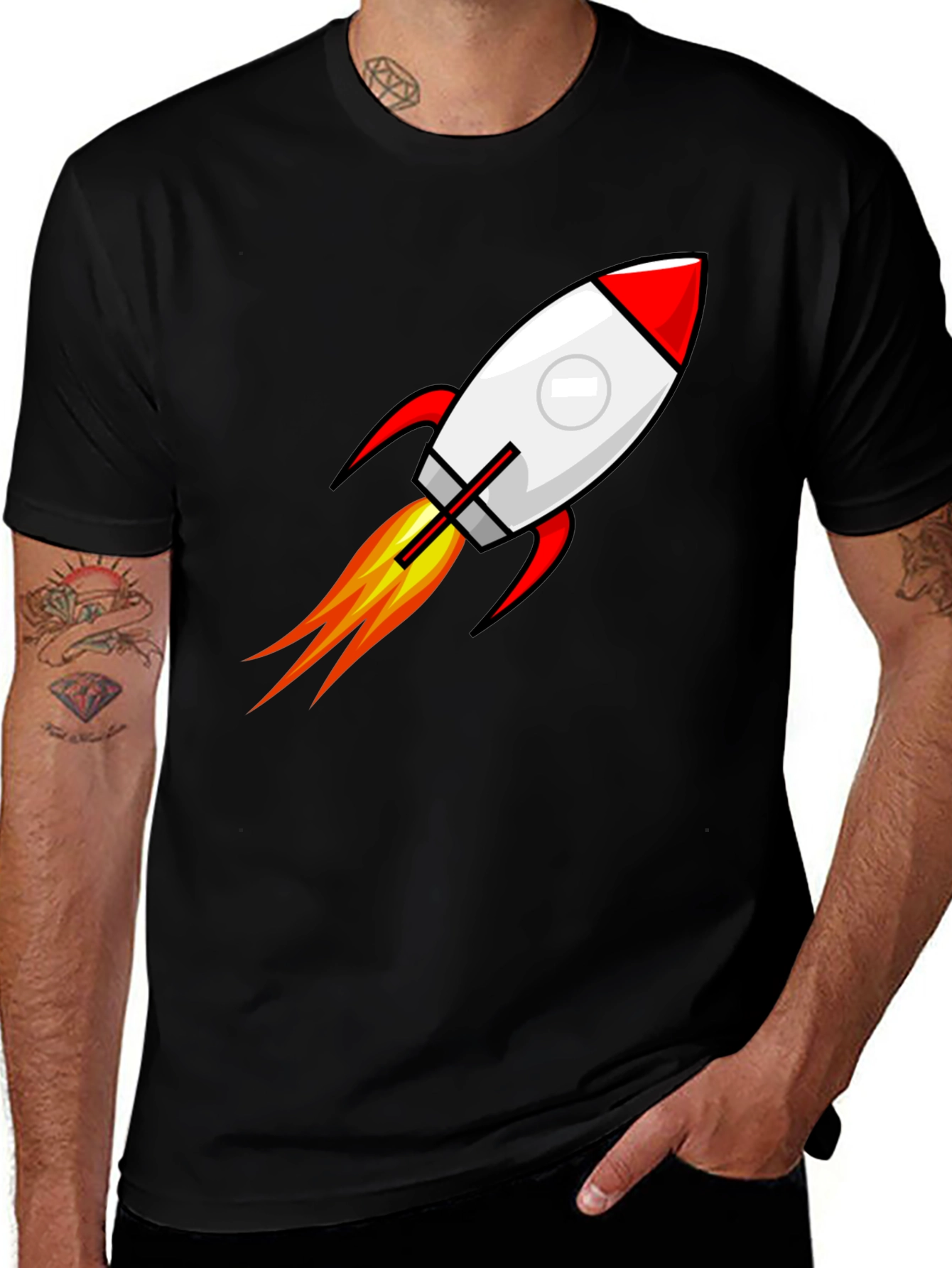 Rocket Launch Graphic Black T-Shirt