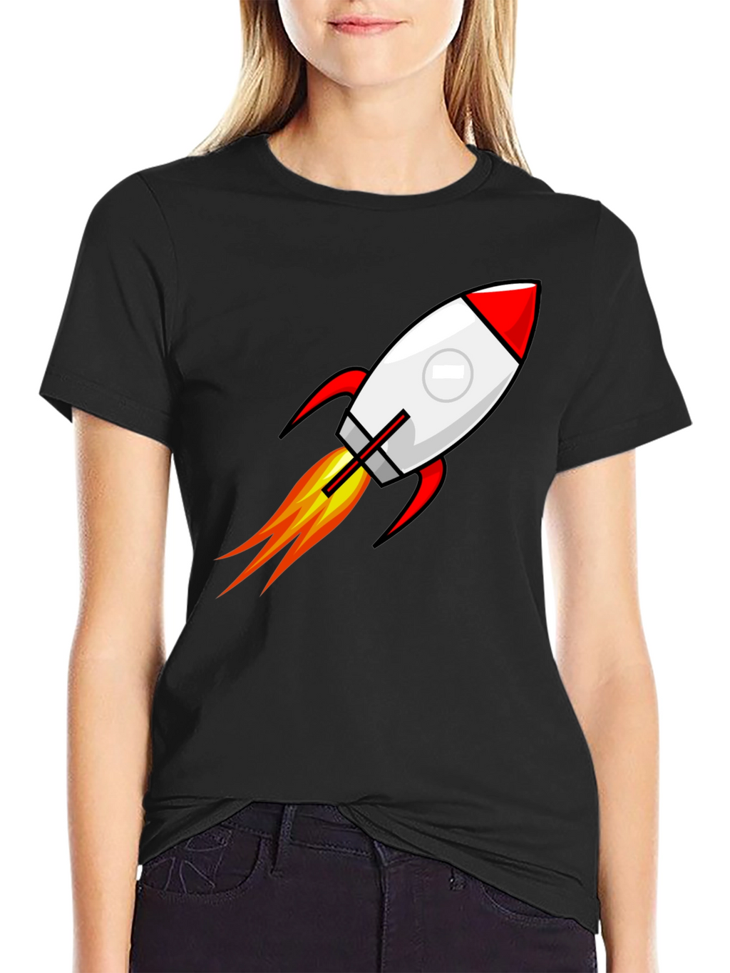 Rocket Launch Graphic Black T-Shirt