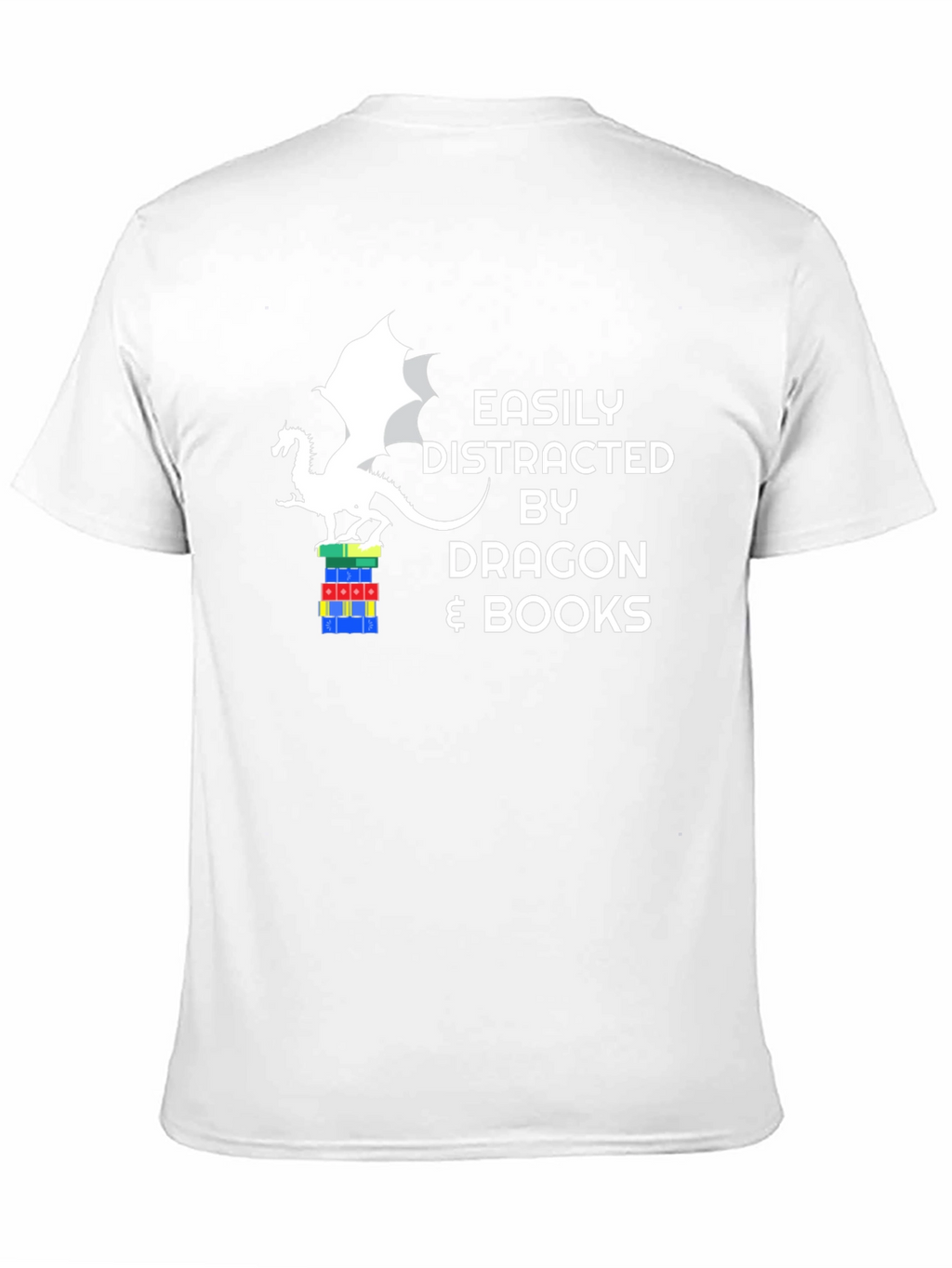 Dragon and Books Graphic Tee - Easily Distracted