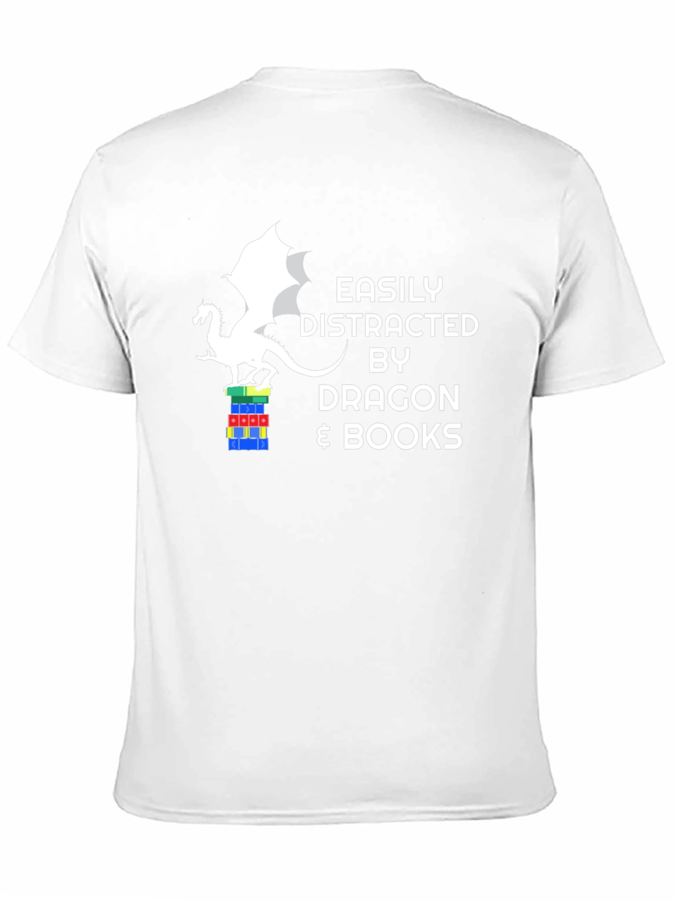 Dragon and Books Graphic Tee - Easily Distracted