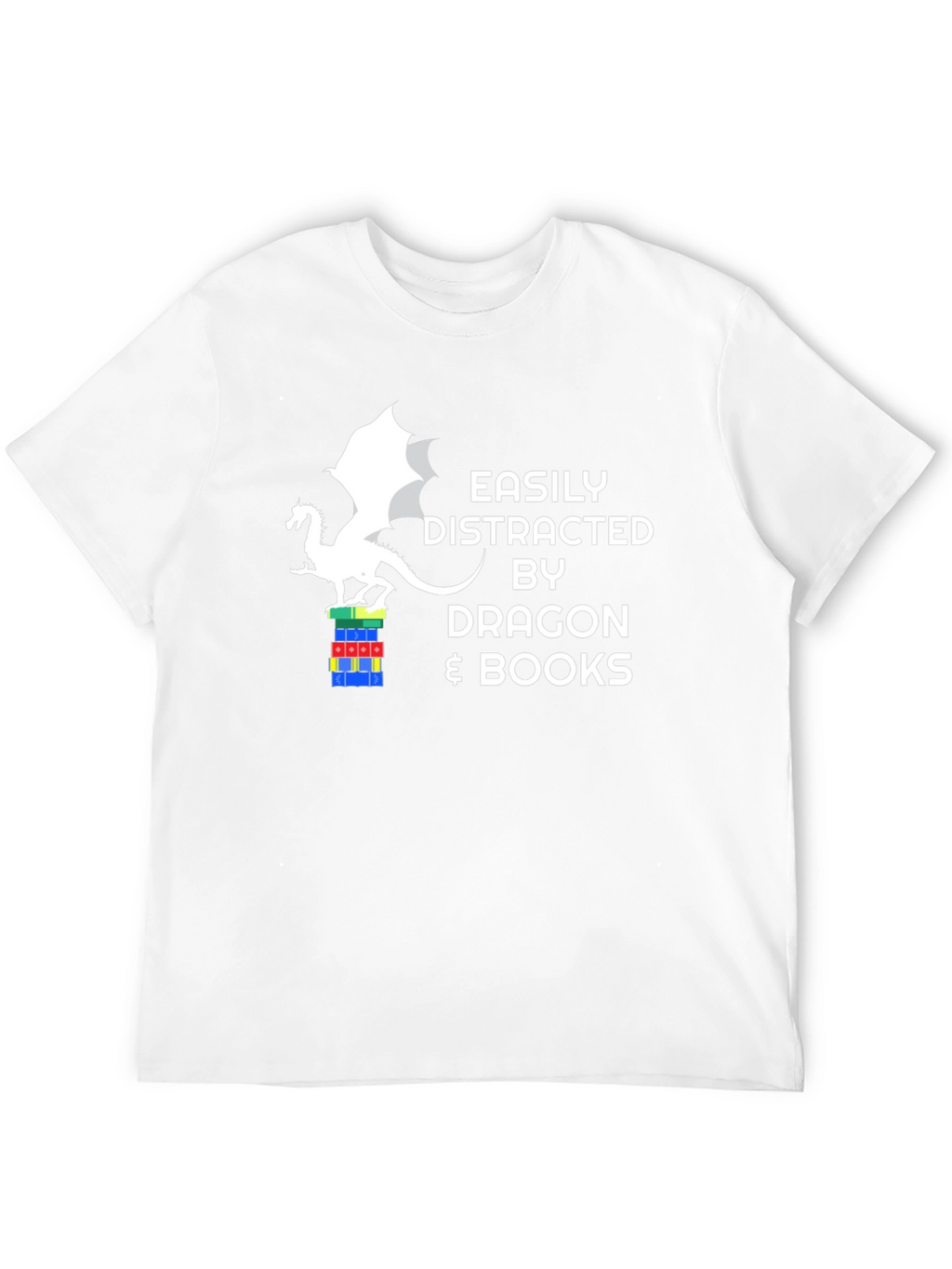 Dragon and Books Graphic Tee - Easily Distracted