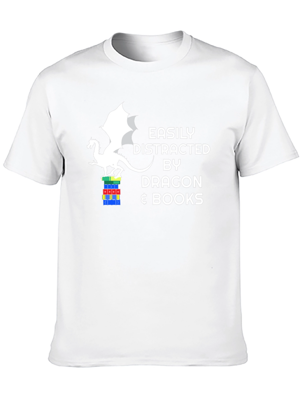 Dragon and Books Graphic Tee - Easily Distracted