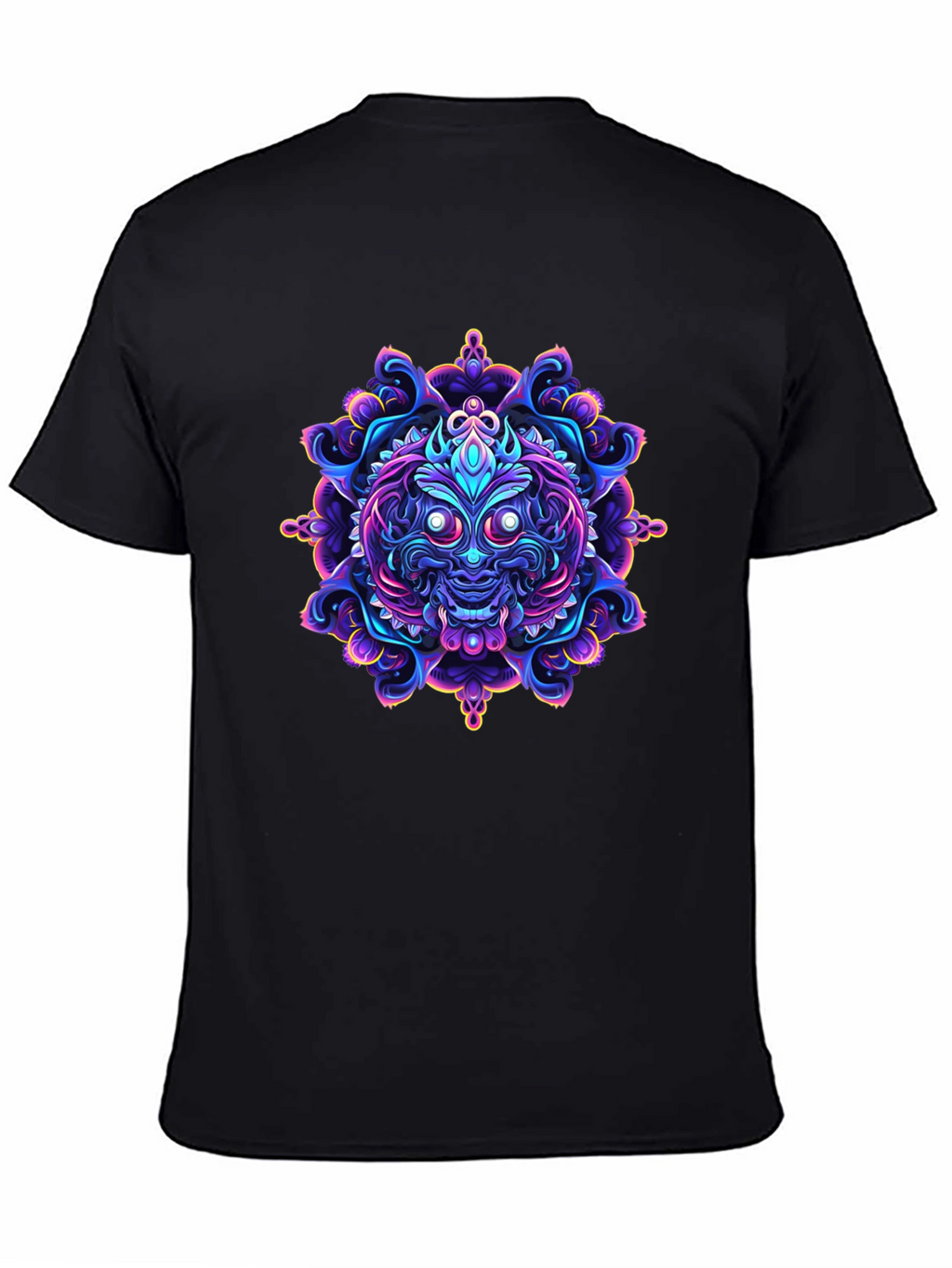 Vibrant Mandala Art Black T-Shirt